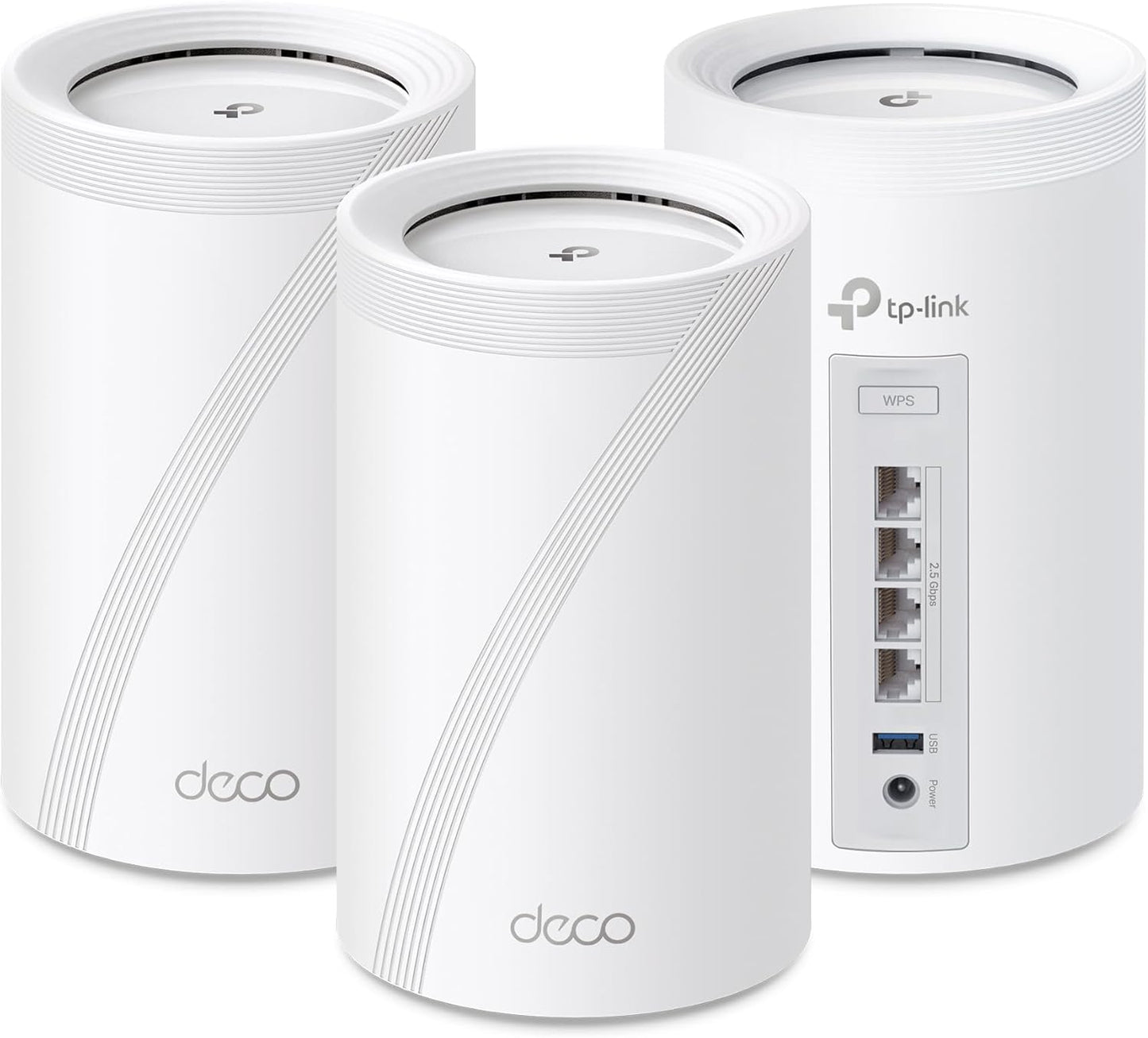 TP-Link Deco BE63 Tri-Band WiFi 7 BE10000 Whole Home Mesh System - 6-Stream 10 Gbps, 4x2.5G Ports Wired Backhaul, 4X Smart Internal Antennas, VPN, MU-MIMO, HomeShield, Free Expert Support (3-Pack)