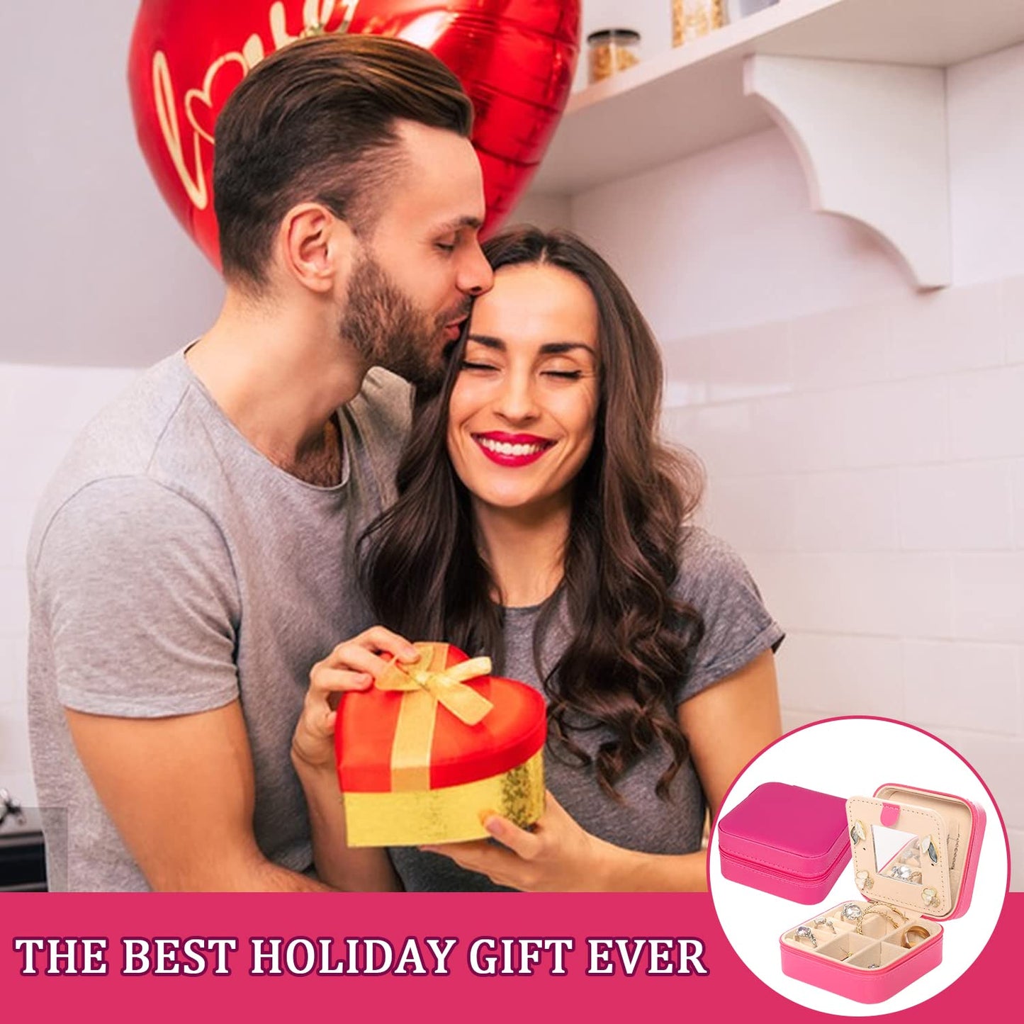 KElofoN Travel jewelry case Travel jewelry box Travel Jewelry Organizer Small box Gift for Girls Women with Mirror(Green)