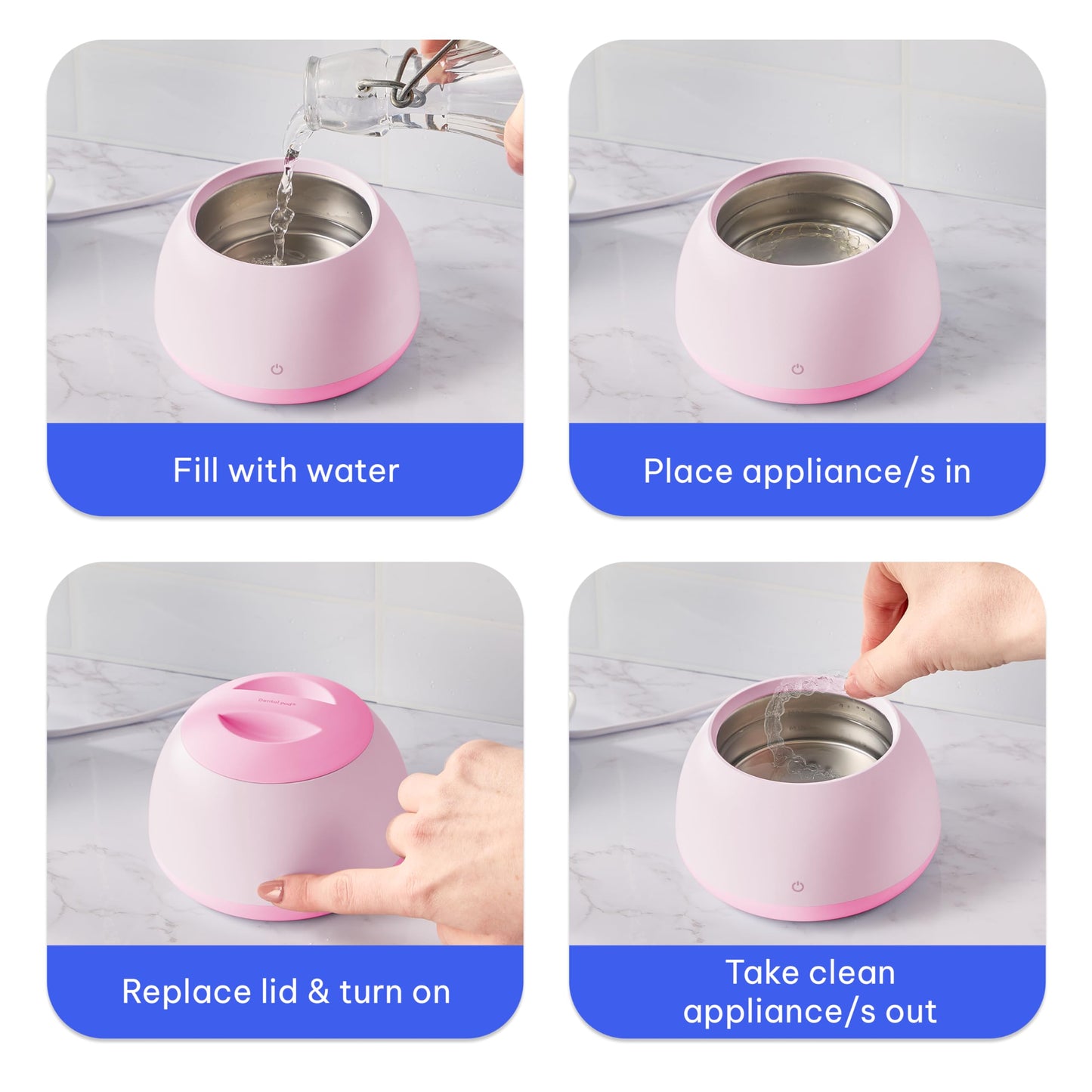 Zima Dental Pod: Ultrasonic Retainer Cleaner. The Original Retainer Cleaner Machine, Aligner Cleaner, Nightguard Cleaner, Mouthguard Cleaner, Denture Cleaner. Ultrasonic Cleaner For Oral Dental Care