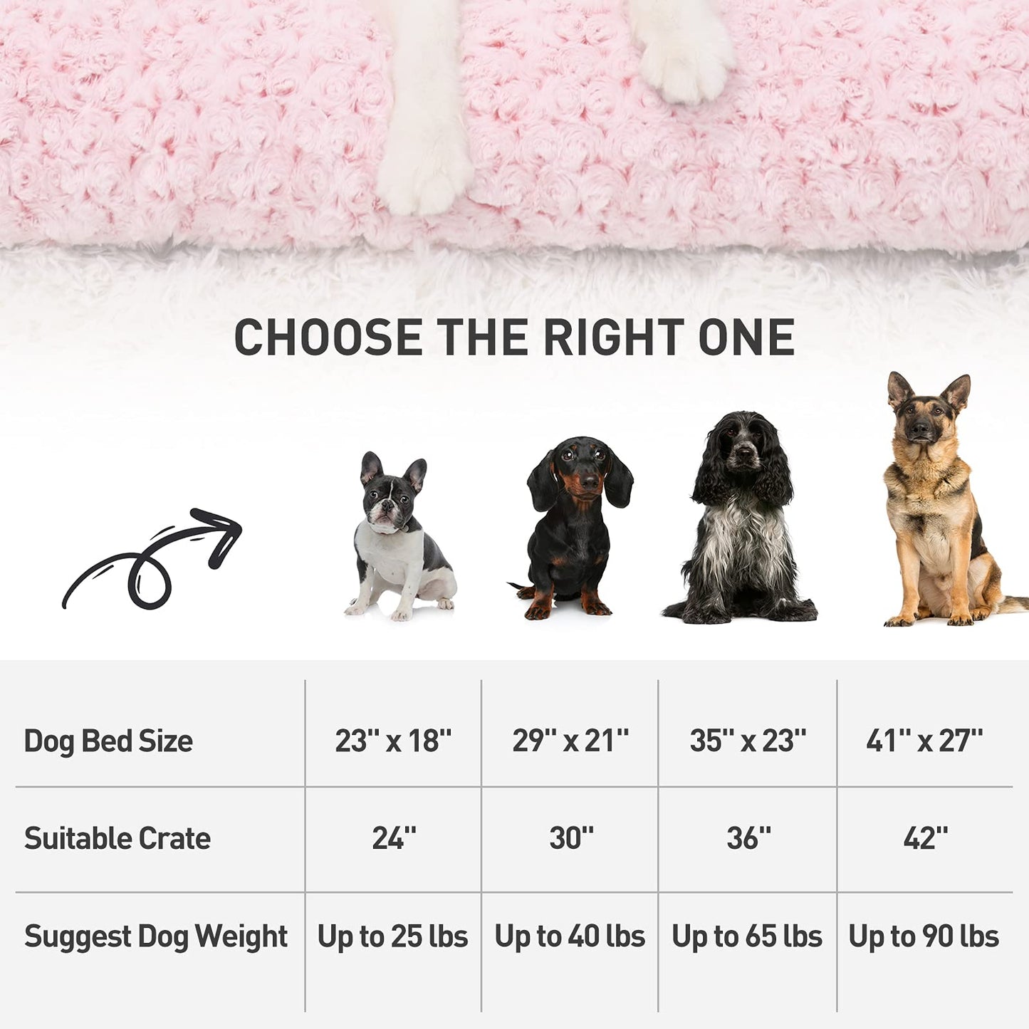 KSIIA Washable Dog Bed Deluxe Plush Dog Crate Beds Comfy Kennel Pad Anti-Slip Pet Sleeping Mat for Large, Jumbo, Medium, Small Dogs Breeds, 35" x 23", Gray