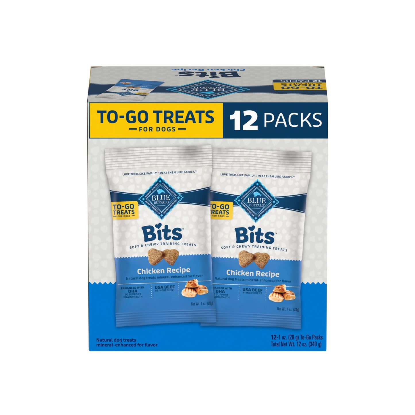 Blue Buffalo Bits Soft Dog Treats for Training, Made With Natural Ingredients & Enhanced with DHA, Chicken Recipe, 19-oz Bag