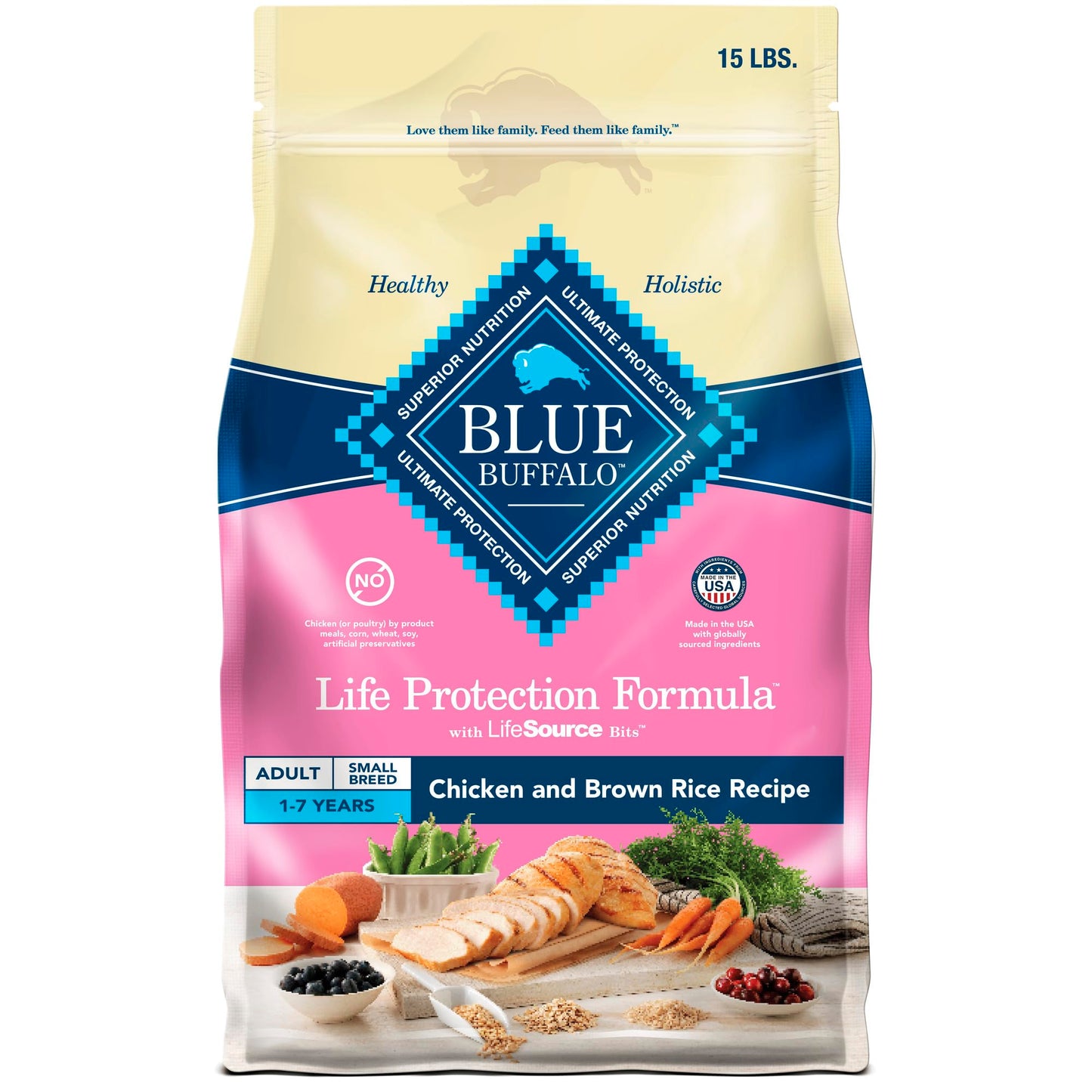 Blue Buffalo Life Protection Formula Natural Adult Small Breed Dry Dog Food, Chicken and Brown Rice 5-lb Trial Size Bag