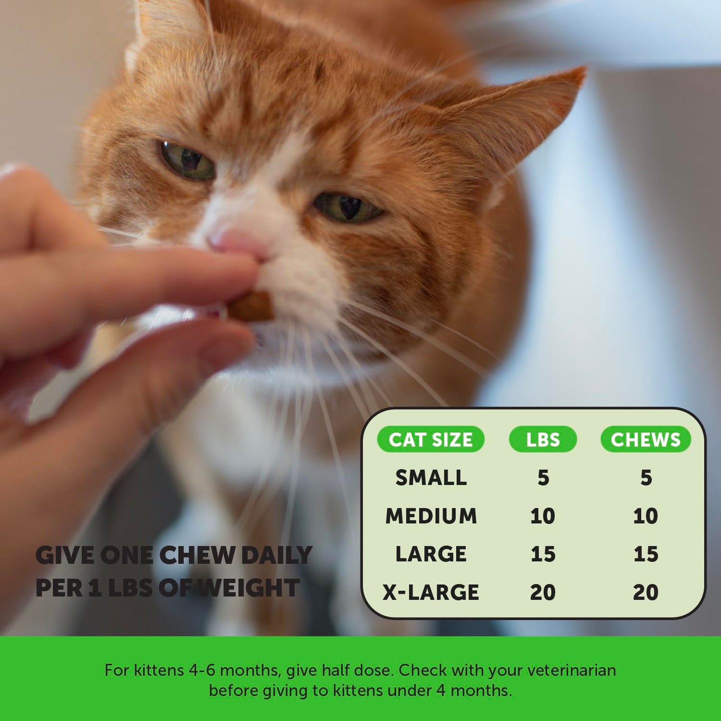Cat Hairball Support Crunchy & Creamy Chews, Hairball Remedy Treats, Cat Furball Treatment, Supports Skin & Coat, Vitamins for Digestion, Chicken (30-Day Supply)