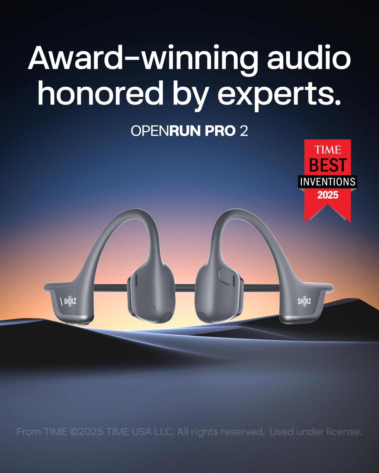 SHOKZ New OpenRun Pro 2- Bone Conduction Headphones, Open-Ear Bluetooth Wireless Sport Earphones for Running, Workouts - Sweat Resistant, Secure Comfortable Fit -Deep Bass, Smart Mic, Reflective Strip