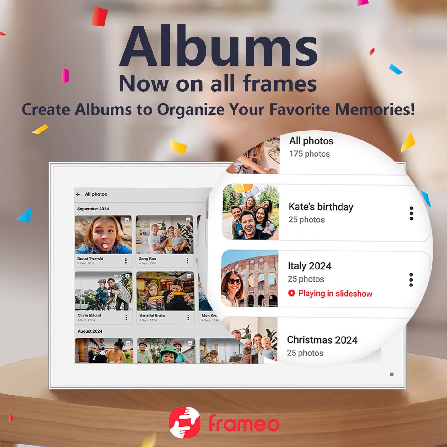 32GB FRAMEO 10.1 Inch Smart WiFi Digital Photo Frame 1280x800 IPS LCD Touch Screen, Auto-Rotate Portrait and Landscape, Built in 32GB Memory, Share Moments Instantly via Frameo App from Anywhere