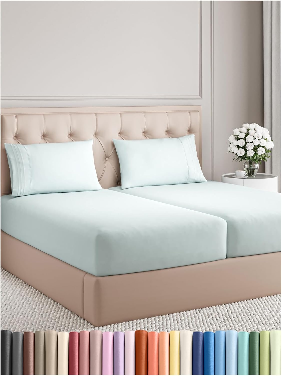 Queen Size 4 Piece Sheet Set - Comfy Breathable & Cooling Bed Sheets Set - Hotel Luxury Bedding for Women, Men, Kids & Teens - Deep Pockets, Easy Secure Fit, Soft and Wrinkle Free - Oeko-Tex - White