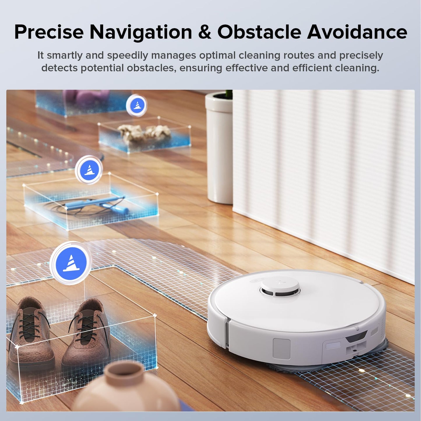 Roborock Qrevo Edge S5A Robot Vacuum and Mop, 18,500Pa, Zero-Tangling, DuoDivide Main Brush, FlexiArm Side Brush, Hot Water Mop Washing & Self-Cleaning, Warm Air Drying, Self-Emptying, Black