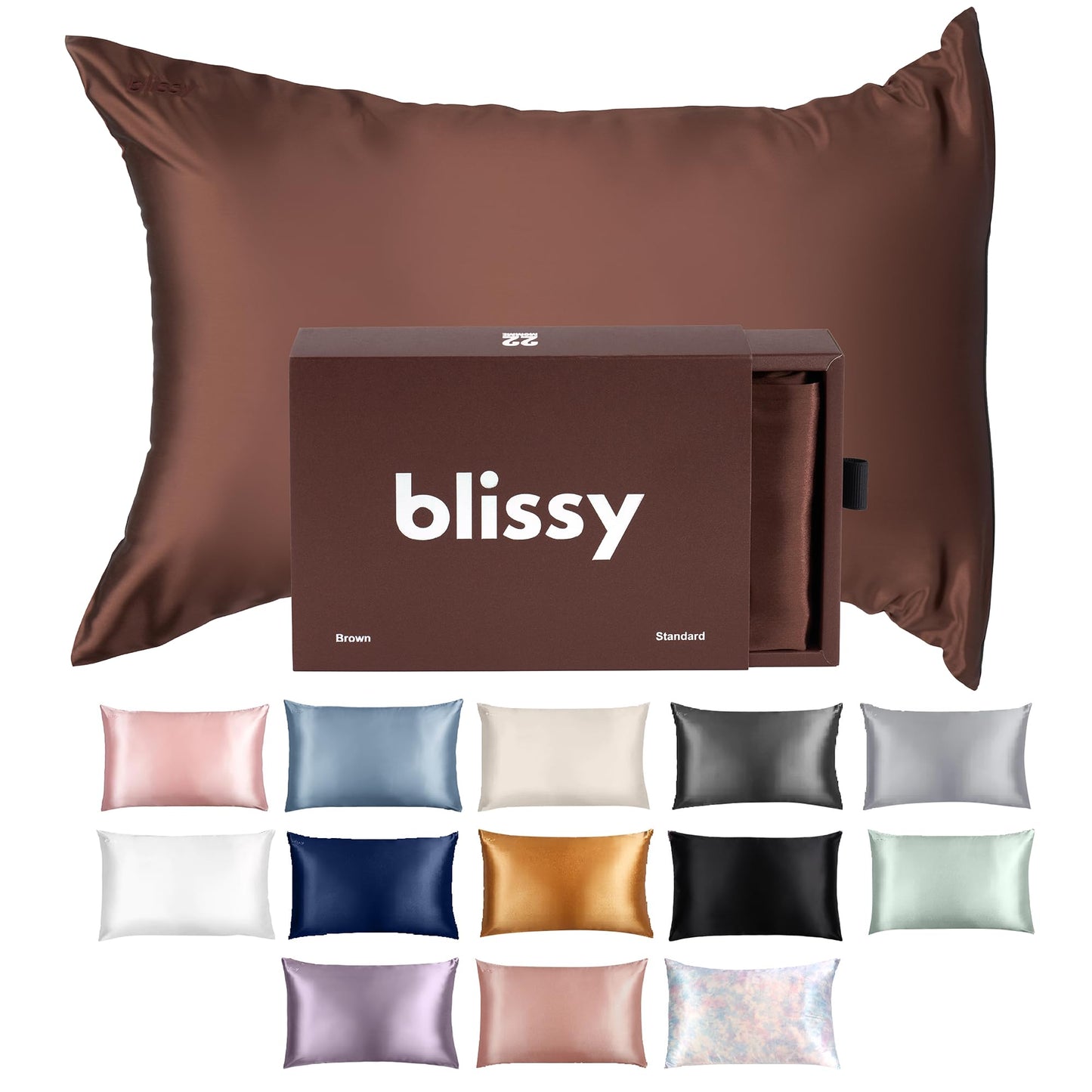 Blissy Silk Pillowcase - 100% Pure Mulberry Silk - 22 Momme 6A High-Grade Fibers - Silk Pillow Cover for Hair & Skin - Regular, Queen & King (Blissy White, Standard)