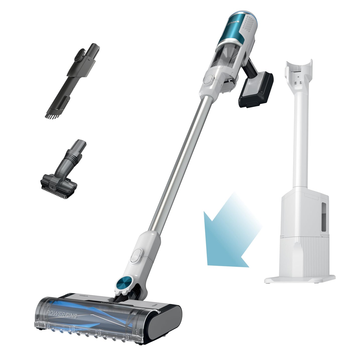 Shark | Pet Cordless Vacuum Cleaner | LED Headlights | Removable Handheld Vacuum for Pet Hair | Crevice Tool & Pet Multi-Tool Included | 40min Runtime | For Carpet & Hard Floors | Grey | IX141