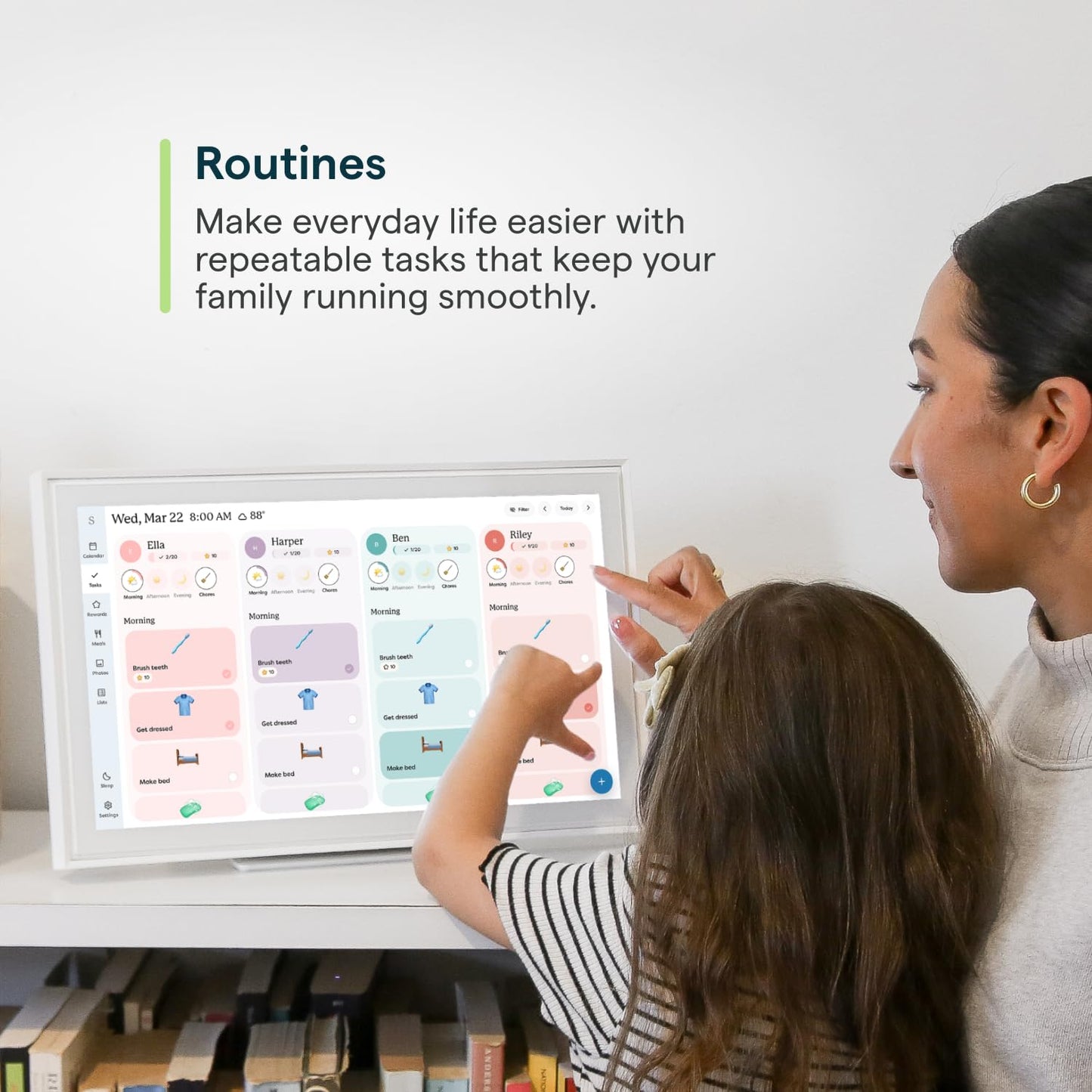 Skylight Calendar: 15-inch Wall Planner Digital Calendar & Chore Chart, Smart Touchscreen Interactive Display for Family Schedules – Wall Mount Included, Great for Organizing Your 2026 Calendar