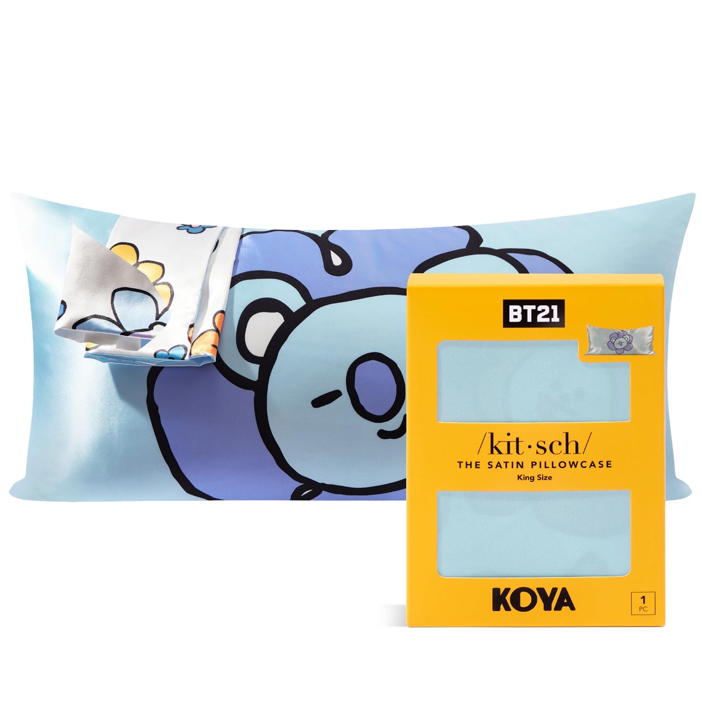 Kitsch x Elf North Pole - Satin Pillowcase with Zipper for Hair & Skin – Softer Than Silk, Cooling Pillow case, Wrinkle-Free, Machine Washable, Queen/Standard (19x26)