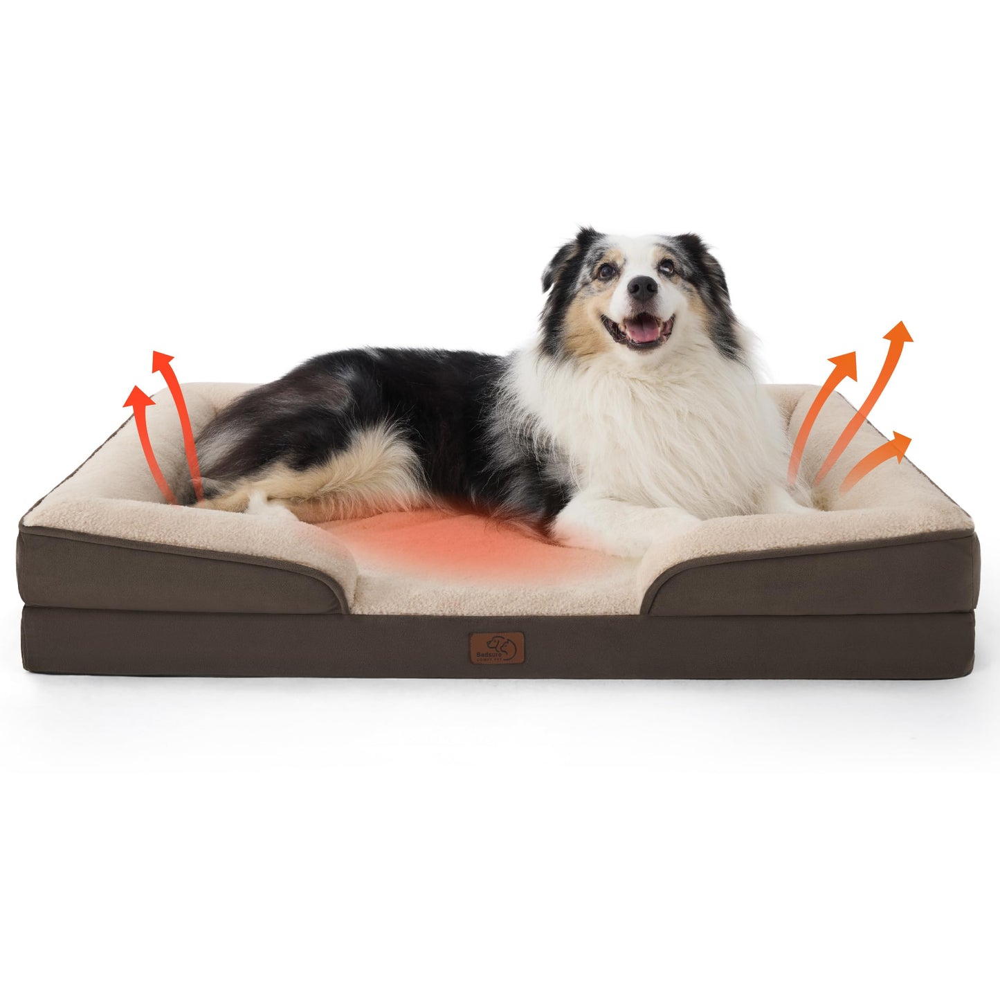 Bedsure Orthopedic Dog Beds Large Sized Dog - Washable Large Dog Cat Bed Waterproof, Comfort Dogs Couch Sofa with Washable Removable Cover, Pet Bed with Nonskid Bottom, Grey, 35"