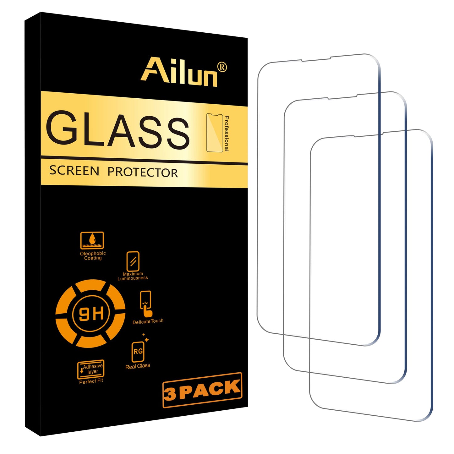Ailun 3 Pack Screen Protector for iPhone 17 Pro Max [6.9 inch] with Installation Frame, Tempered Glass, Sensor Protection, Dynamic Island Compatible, Case Friendly