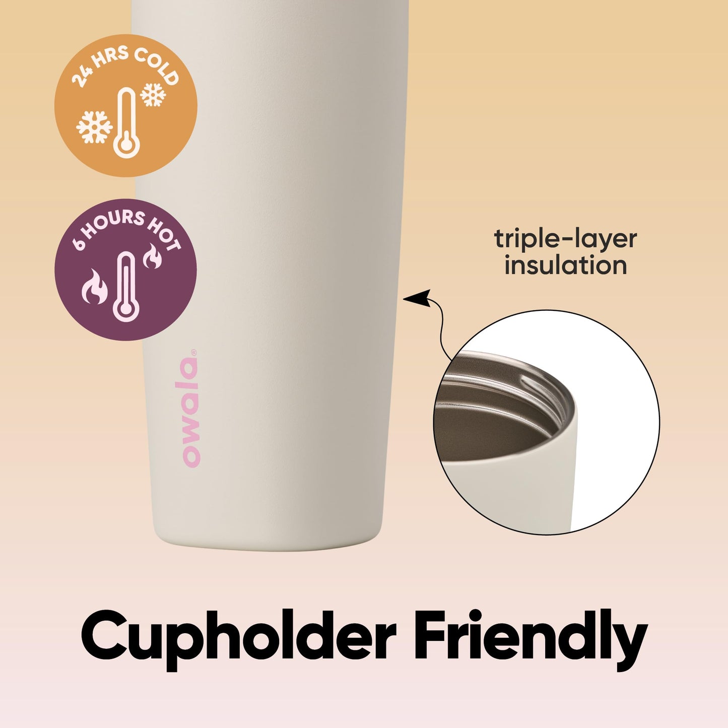 Owala SmoothSip Slider Insulated Stainless Steel Coffee Tumbler, Reusable Iced Coffee Cup, Hot Coffee Travel Mug, BPA Free 12 oz, Grey/Green (Sour Apple)