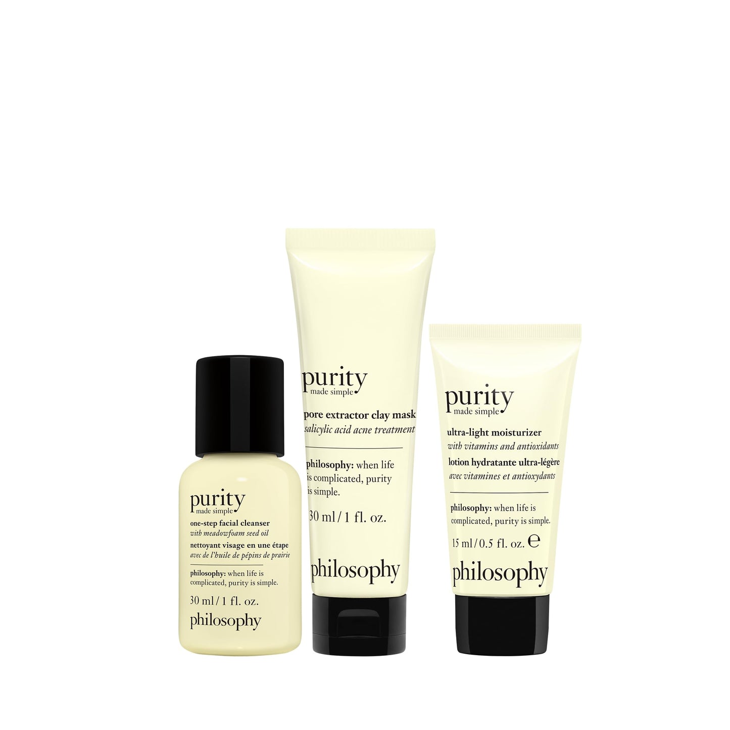 philosophy purity made simple one-step facial cleanser- with meadowfoam seed oil gently cleanses & melts away dirt, oil & stubborn makeup paraben-free face wash