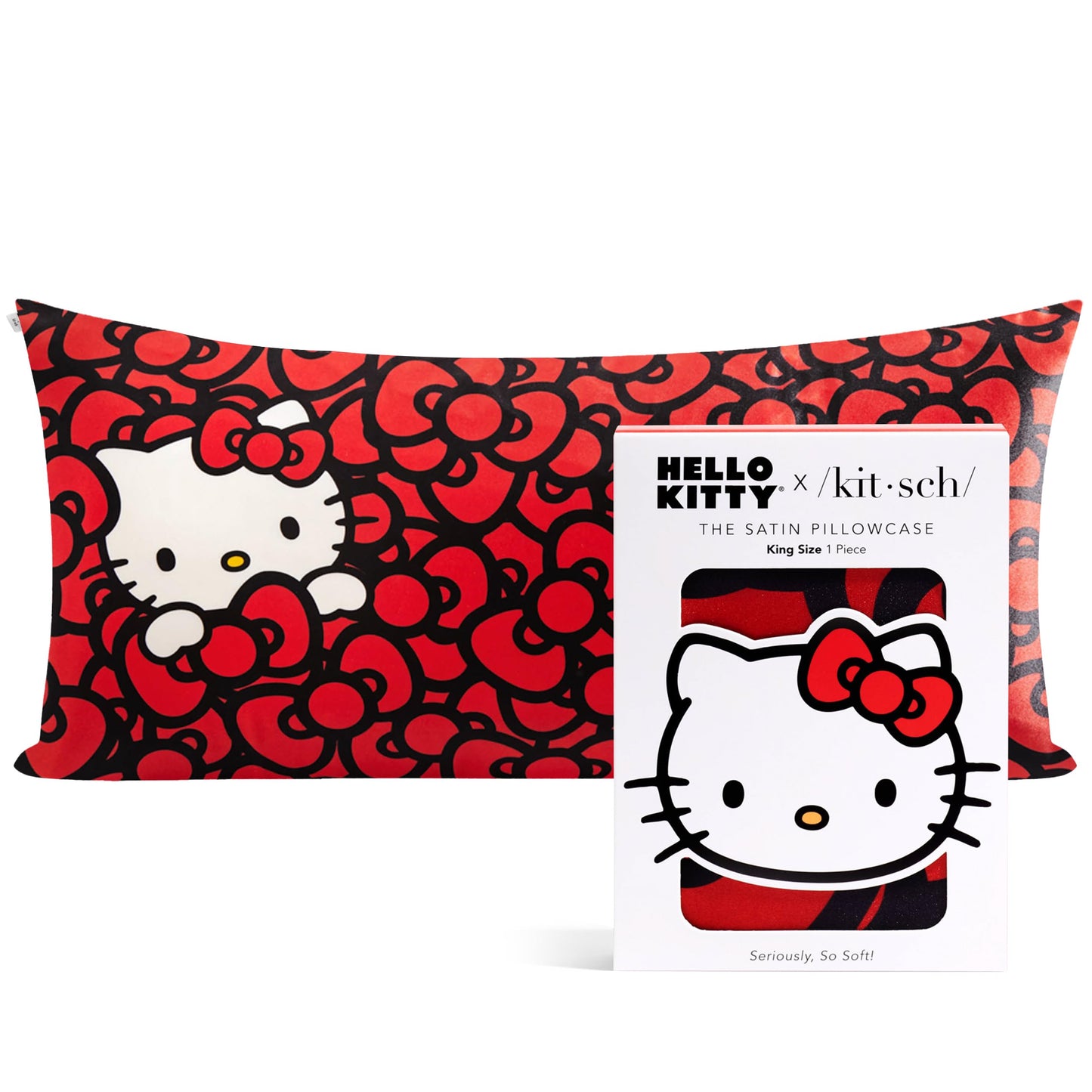 Kitsch x Elf North Pole - Satin Pillowcase with Zipper for Hair & Skin – Softer Than Silk, Cooling Pillow case, Wrinkle-Free, Machine Washable, Queen/Standard (19x26)