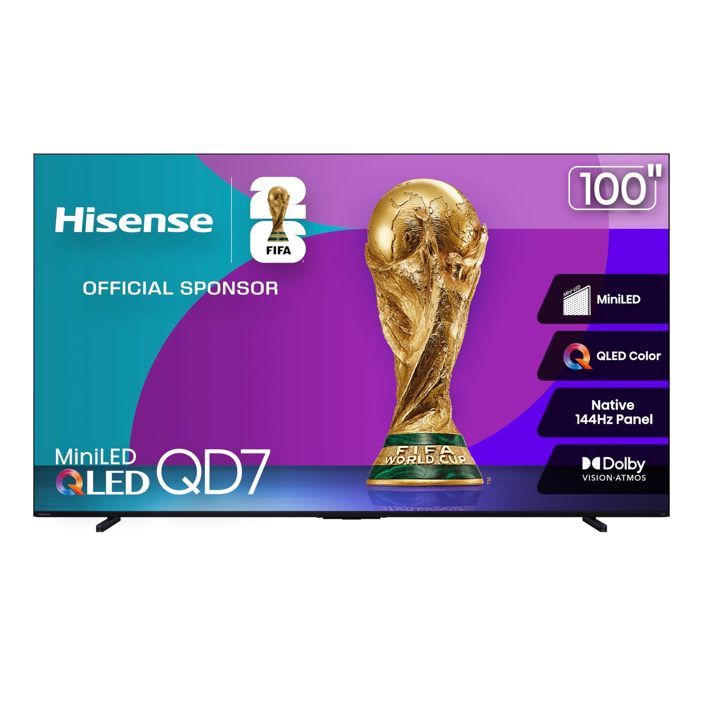 Hisense 85" Class QD7 Series Mini-LED 4K UHD Smart Fire TV (85QD7QF, 2025 Model) - QLED, Native 144hz, HDR10+, Dolby Vision, Dolby Atmos, Game Mode Pro, ALLM, Alexa Built in with Voice Remote, MEMC