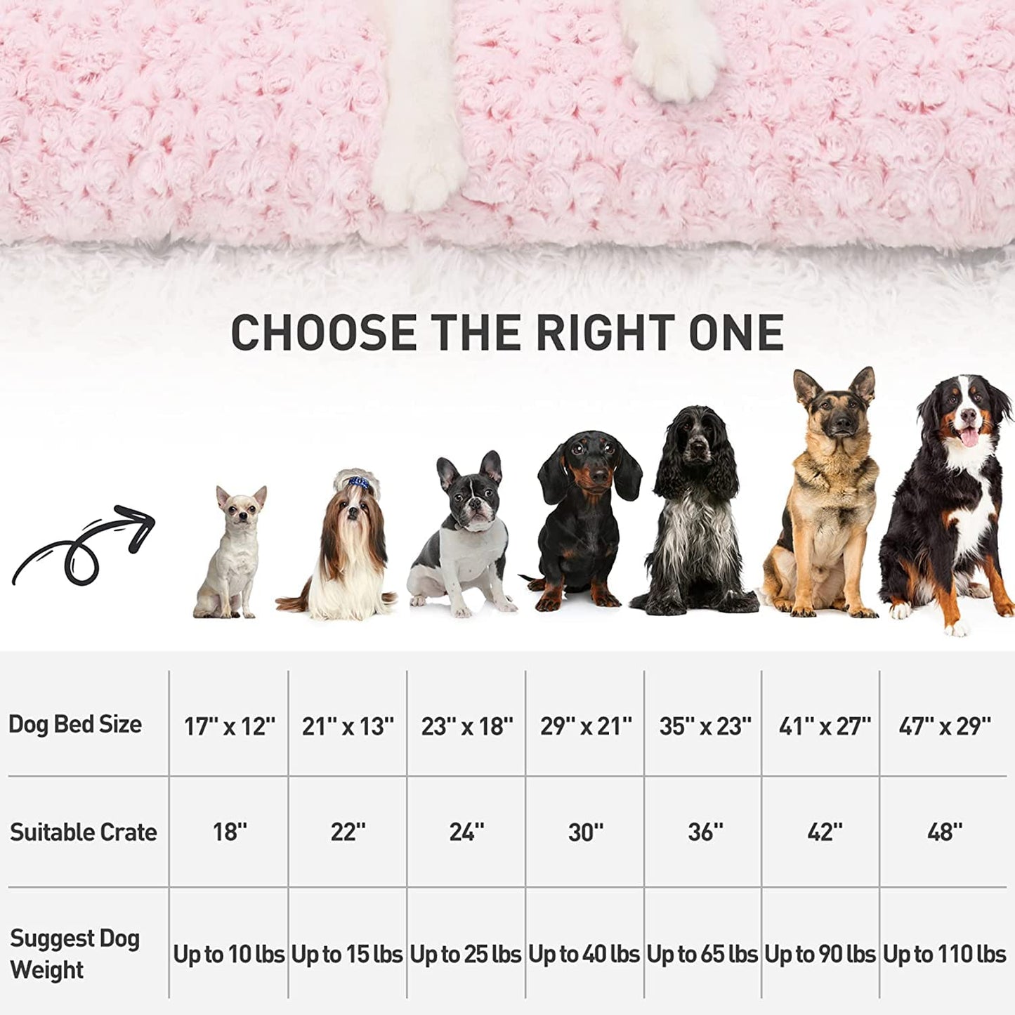 KSIIA Washable Dog Bed Deluxe Plush Dog Crate Beds Comfy Kennel Pad Anti-Slip Pet Sleeping Mat for Large, Jumbo, Medium, Small Dogs Breeds, 35" x 23", Gray