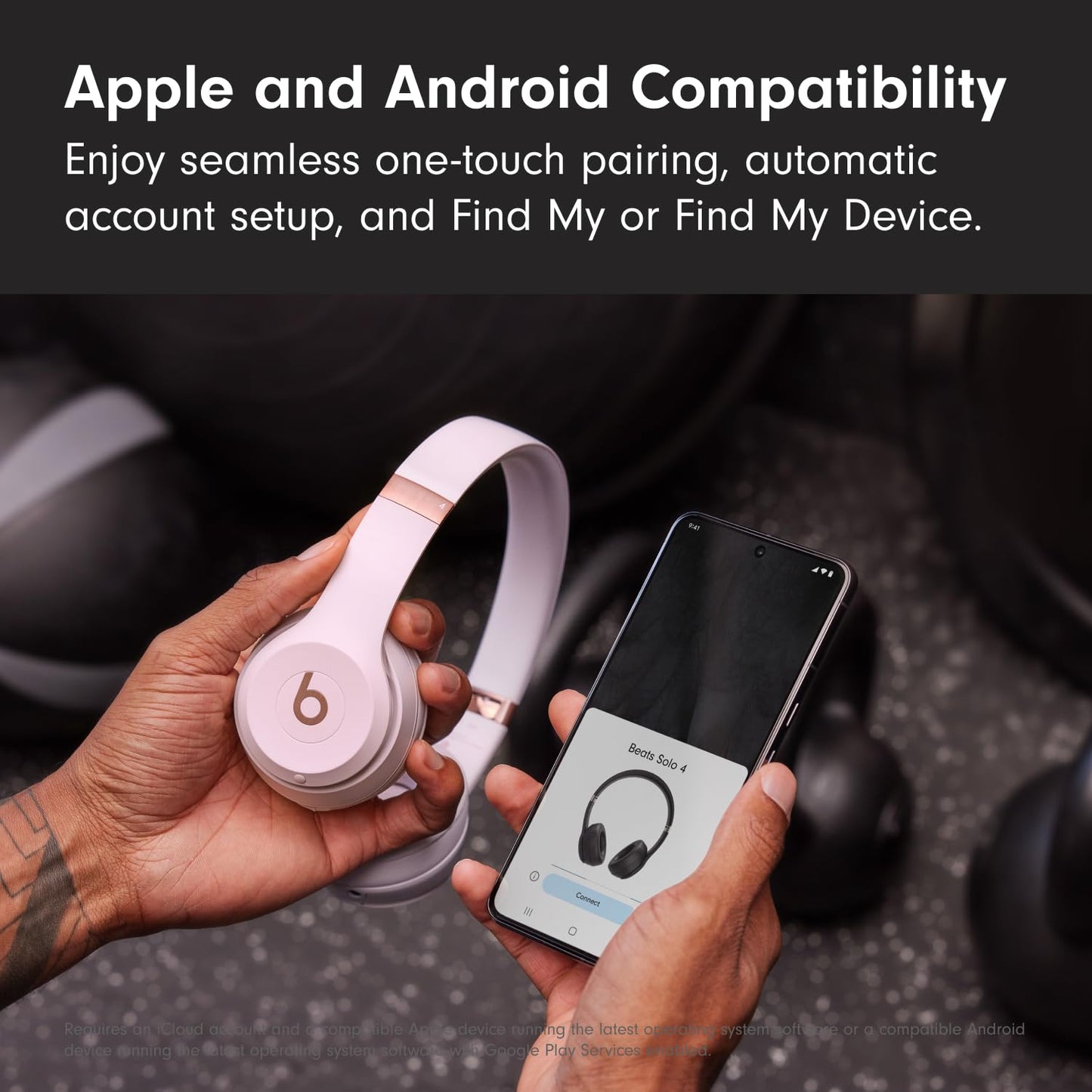 Beats Solo 4 - Wireless On-Ear Bluetooth Headphones, Up to 50-Hour Battery Life, Ultra-Lightweight Comfort, Powerful and Balanced Sound, Apple & Android Compatible - Cloud Pink