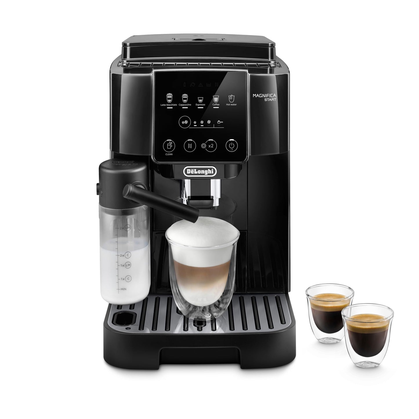 De'Longhi Magnifica Plus Fully Automatic Espresso Machine - Brew 18+ One Touch Coffee Recipes for up to 4 User Profiles, Automatic Milk Steam Wand & Built-in Grinder, Touchscreen Display