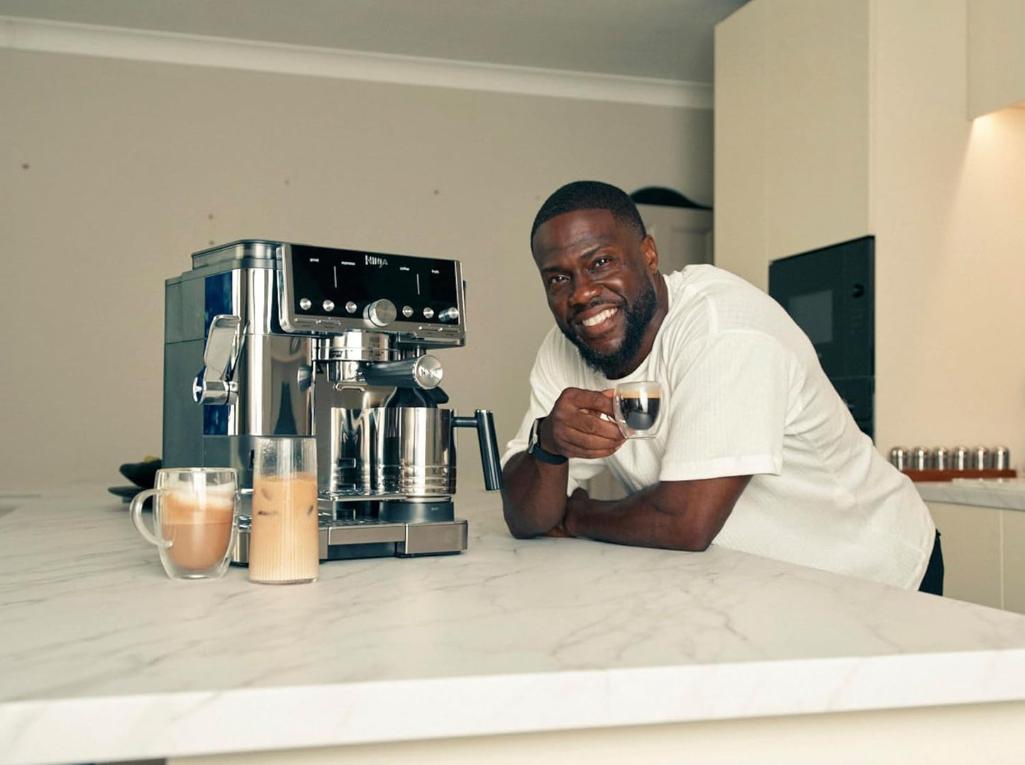 Ninja Luxe Café Pro Series, Espresso Machine, Drip Coffee, Cold Brew, Hot Water, Integrated Tamper, Built-in Grinder, Hands-Free Frother for Cappuccinos, Lattes, Americanos, Dairy or Non-Dairy, ES701