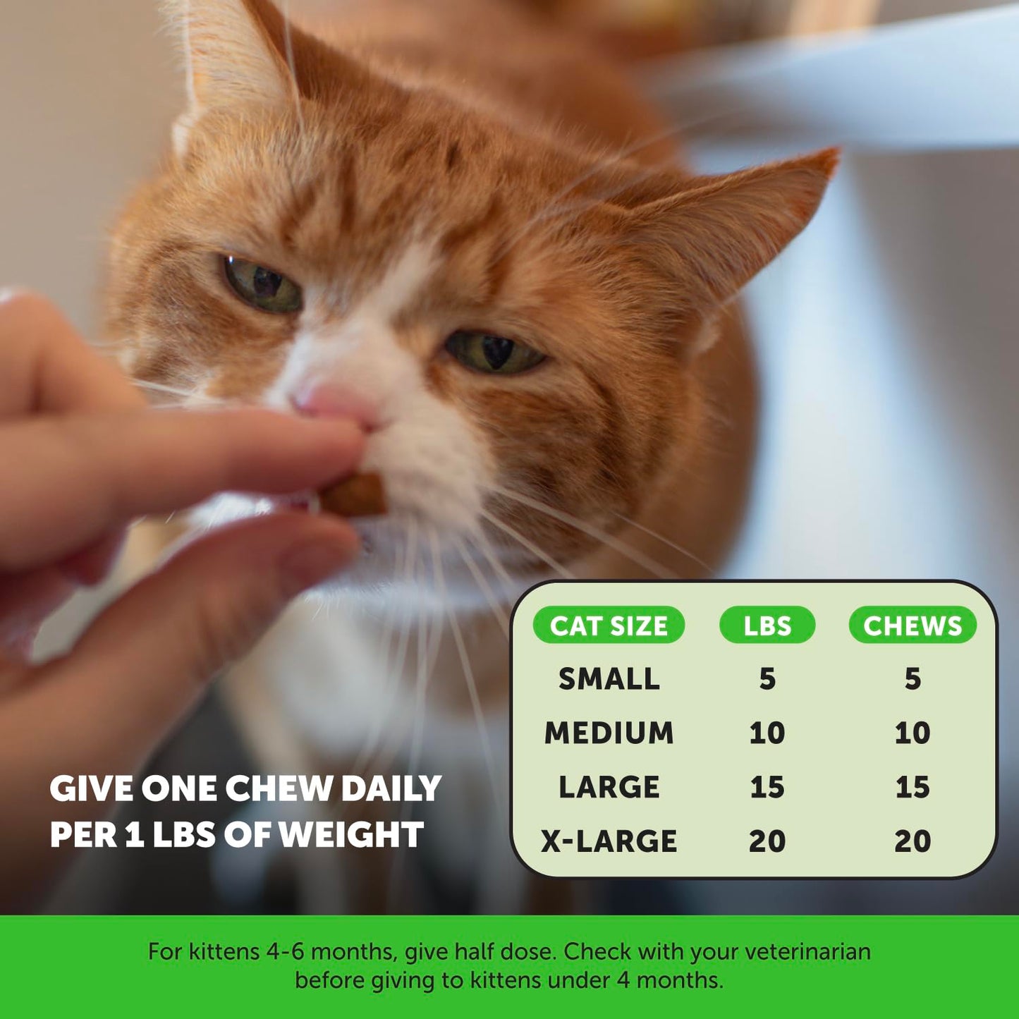 Cat Hairball Support Crunchy & Creamy Chews, Hairball Remedy Treats, Cat Furball Treatment, Supports Skin & Coat, Vitamins for Digestion, Chicken (30-Day Supply)