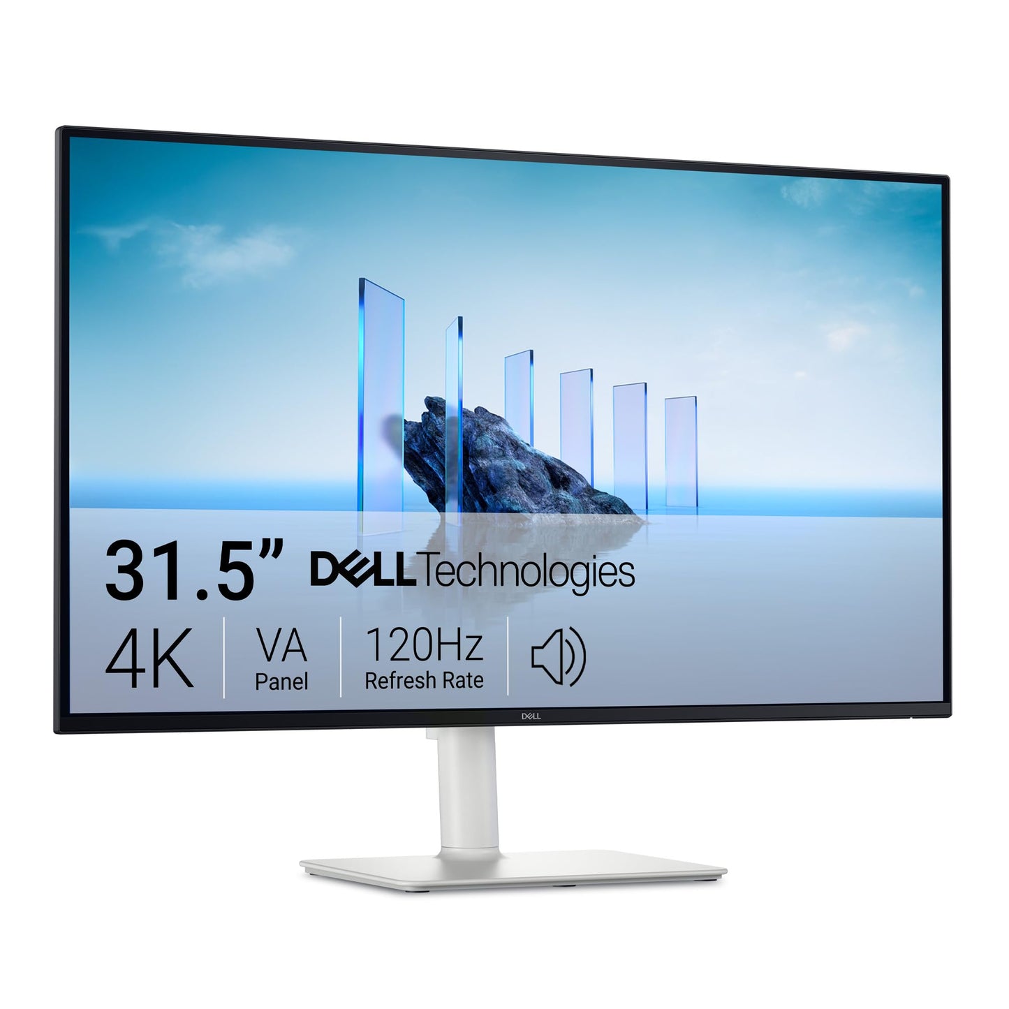 Dell 27 Plus 4K USB-C Monitor - S2725QC - 27-inch 4K (3840 x 2160) 120Hz 16:9 Display, AMD FreeSync Premium, sRGB 99%, Integrated Speakers, 1500:1 Contrast Ratio, Comfortview Plus - Ash White