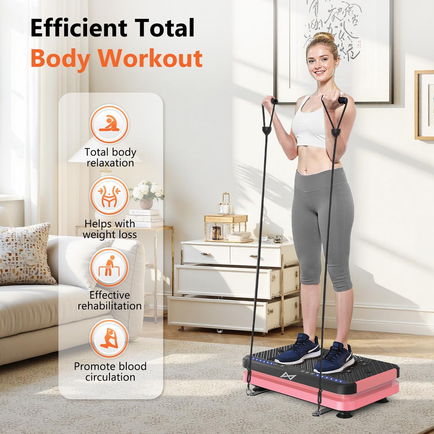 AXV Vibration Plate Fitness Platform Exercise Machine Vibrating Shaking Full Body Shaker Workout Vibrate Stand Shake Board Sport Gym for Weight Loss Fat Burner for Women Men