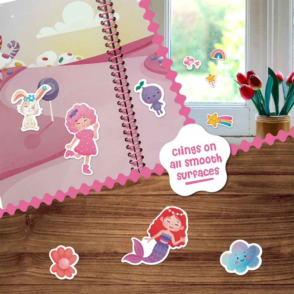 Stick4Ever Jelly Sticker Book - for Kids - Waterproof, Easy to Clean Reusable Sticker Book for Toddlers- Reusable Road Trip Activities for Kids - Stocking Stuffers for Toddlers (Forest)