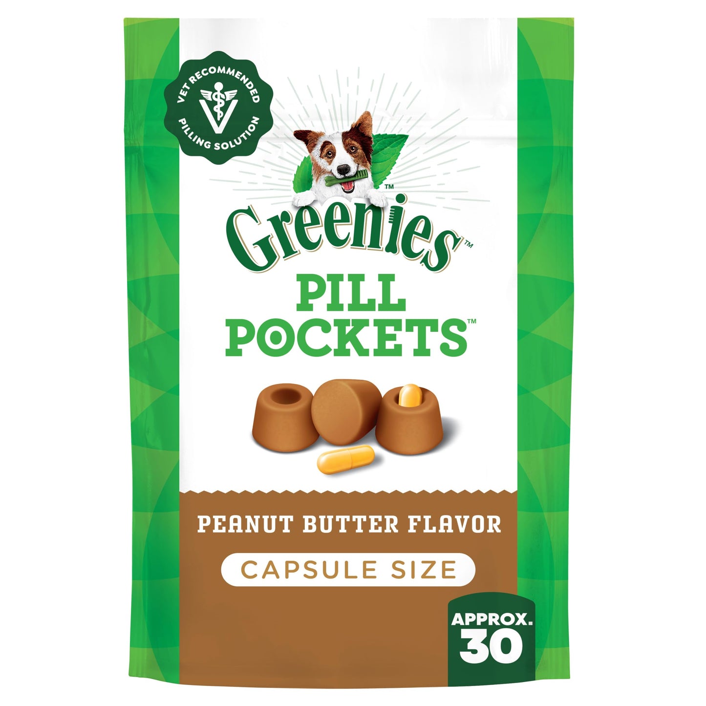 Greenies Pill Pockets for Dogs Large Size, Soft Dog Treats, with Real Peanut Butter, 15.8 oz. Pouch (60 Treats)