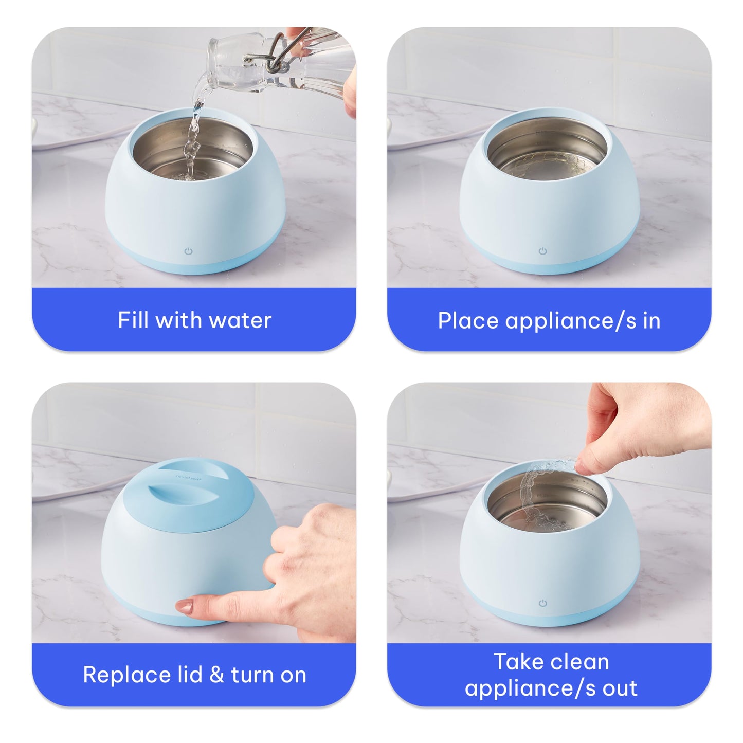 Zima Dental Pod: Ultrasonic Retainer Cleaner. The Original Retainer Cleaner Machine, Aligner Cleaner, Nightguard Cleaner, Mouthguard Cleaner, Denture Cleaner. Ultrasonic Cleaner For Oral Dental Care