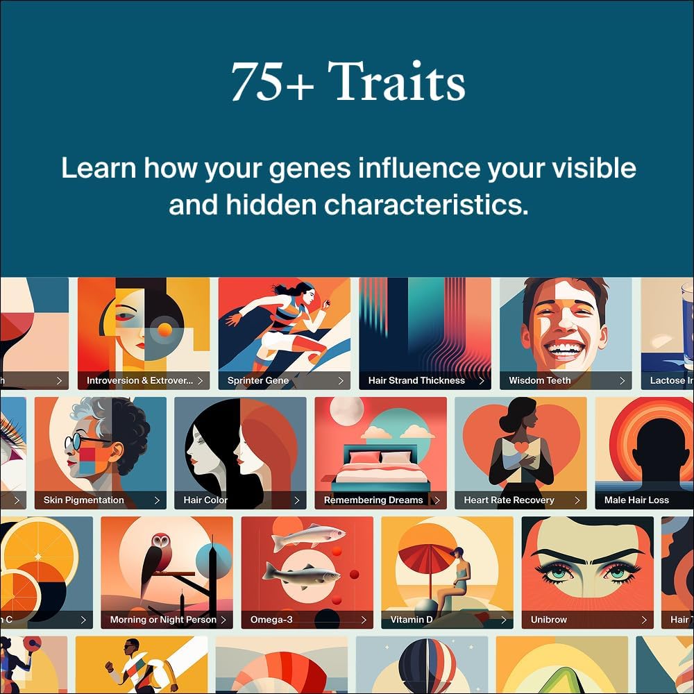 AncestryDNA + Traits Genetic Test Kit: Personalized Genetic Traits, DNA Ethnicity Test, Origins & Ethnicities, Complete DNA Test, Ancestry Reports