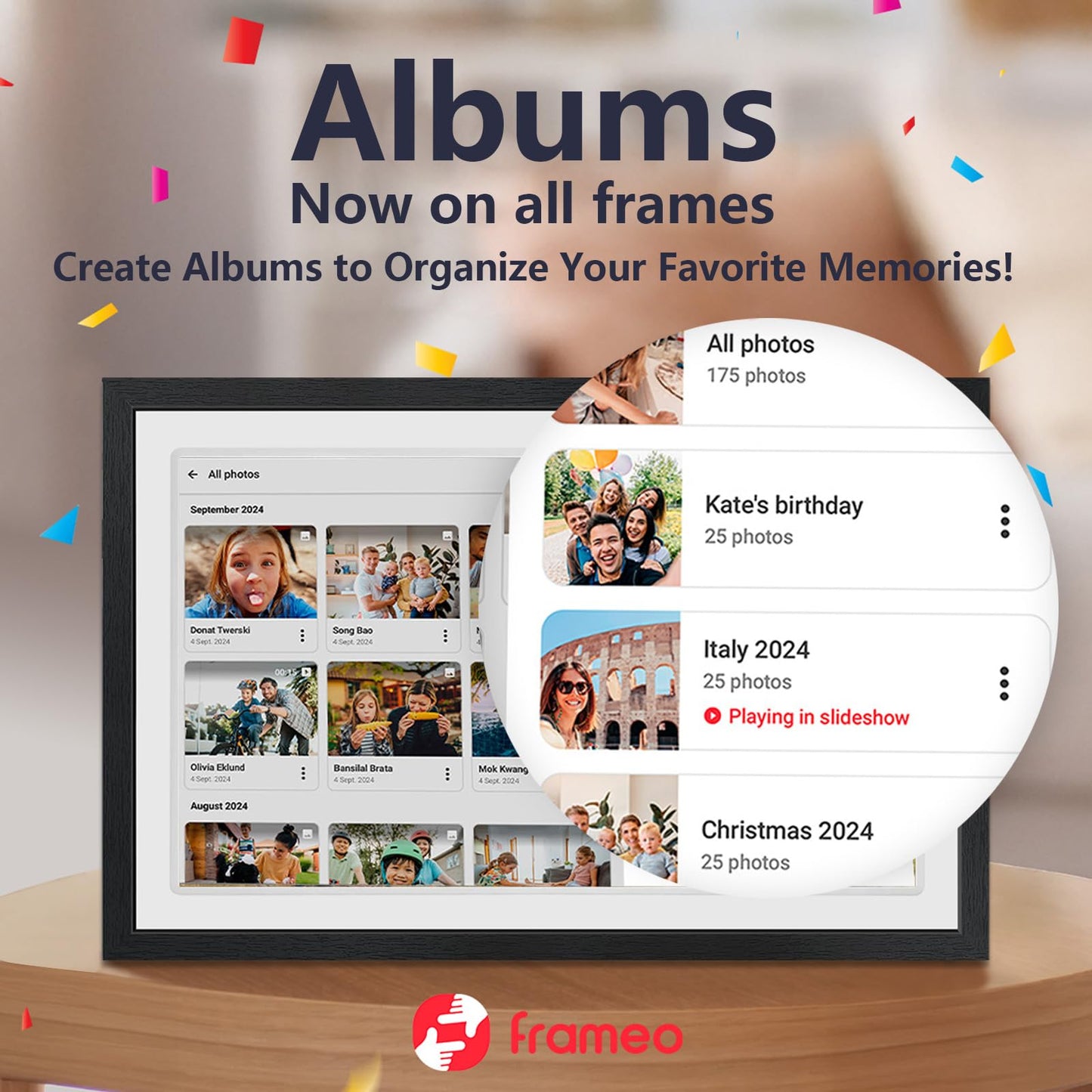 32GB FRAMEO 10.1 Inch Smart WiFi Digital Photo Frame 1280x800 IPS LCD Touch Screen, Auto-Rotate Portrait and Landscape, Built in 32GB Memory, Share Moments Instantly via Frameo App from Anywhere