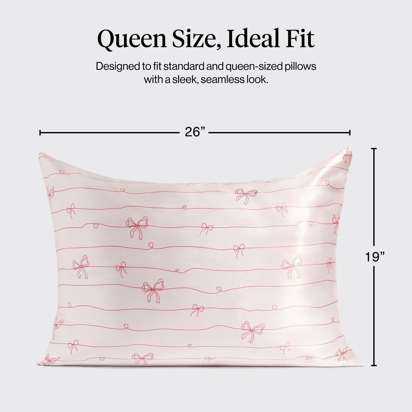 Kitsch Satin Pillowcase, Softer Than Silk Pillow Cases Queen, Cooling Pillow Covers, Satin Pillowcase w/Zipper for Hair, Skin & Quality Sleep, Wrinkle-Free & Smooth, Queen Size 19"x26", Cherry Print