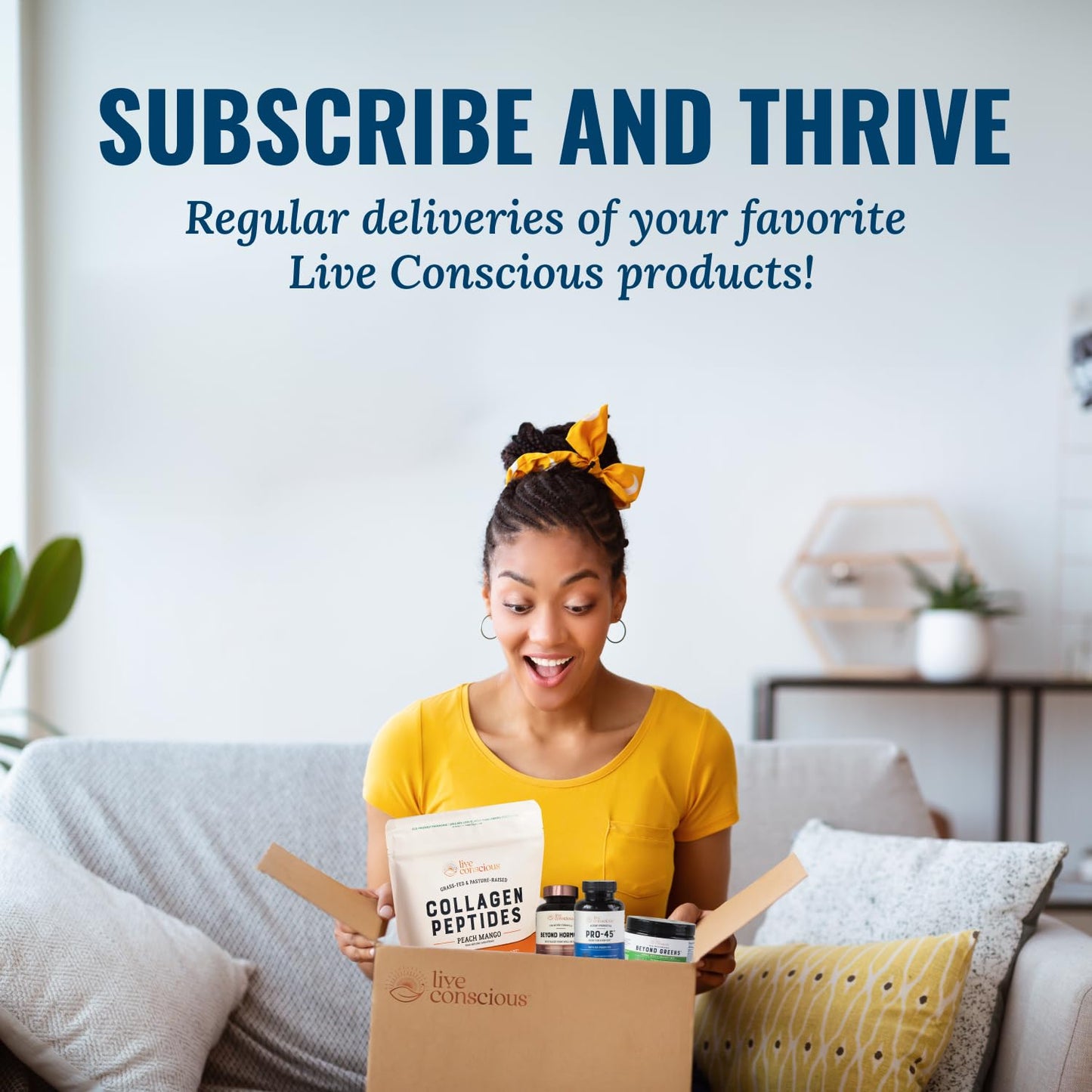 Live Conscious Collagen Peptides Powder - Naturally-Sourced Hydrolyzed Collagen Powder - Hair, Skin, Nail, and Joint Support - Type I & III Grass-Fed Collagen Supplements for Women and Men - 16oz