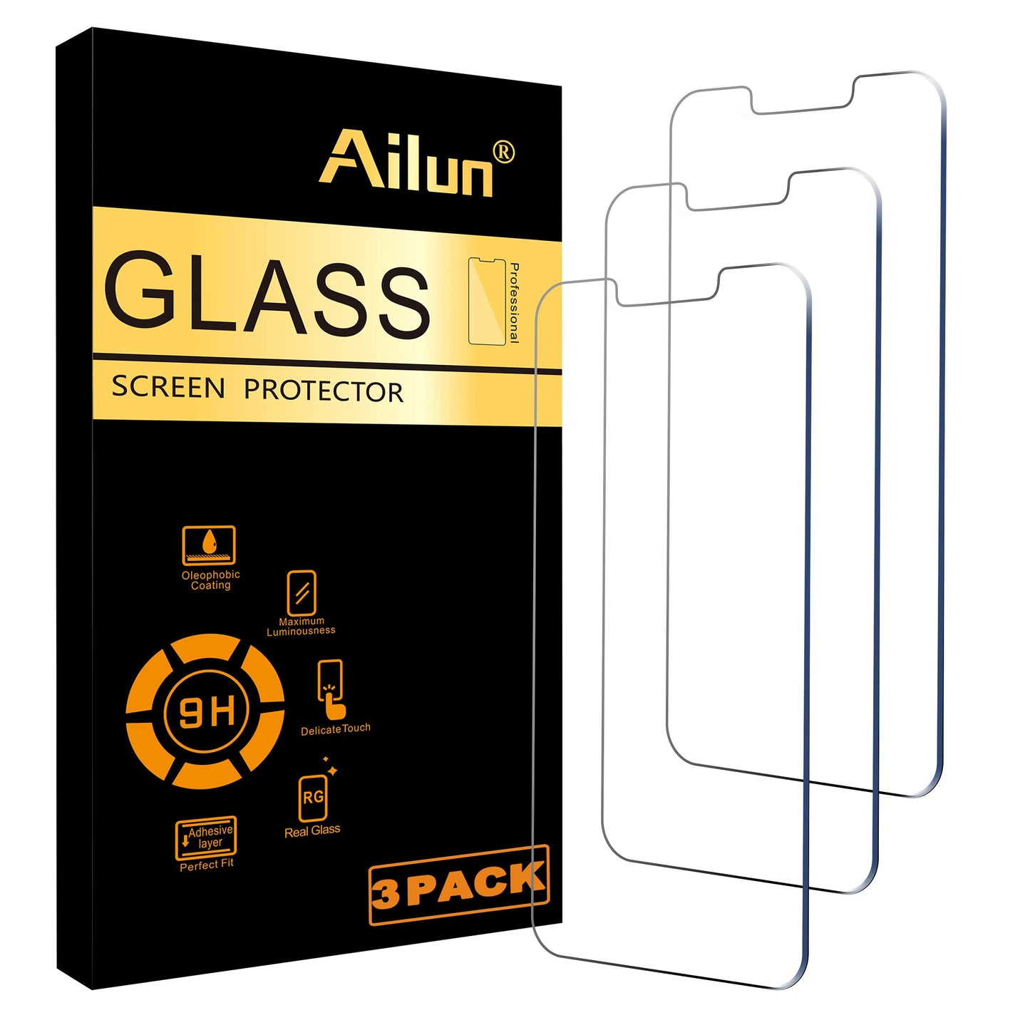 Ailun 3 Pack Screen Protector for iPhone 17 Pro Max [6.9 inch] with Installation Frame, Tempered Glass, Sensor Protection, Dynamic Island Compatible, Case Friendly