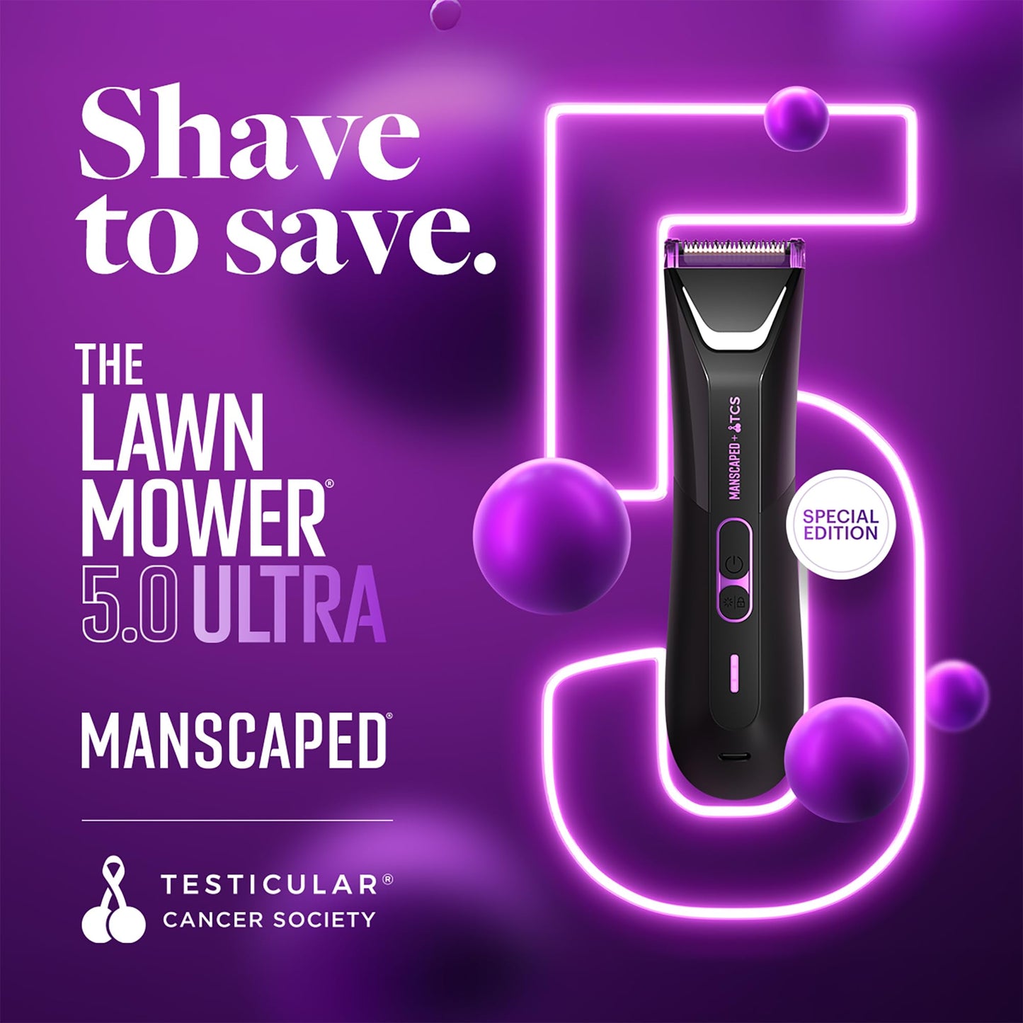 MANSCAPED® The Lawn Mower® 5.0 Ultra Groin & Body Hair Trimmer – Dual-Head SkinSafe® Trimmer & Foil Blades, Waterproof Wet/Dry Groomer, USB-C Rechargeable with Travel Case, Men’s Ball Shaver, Black