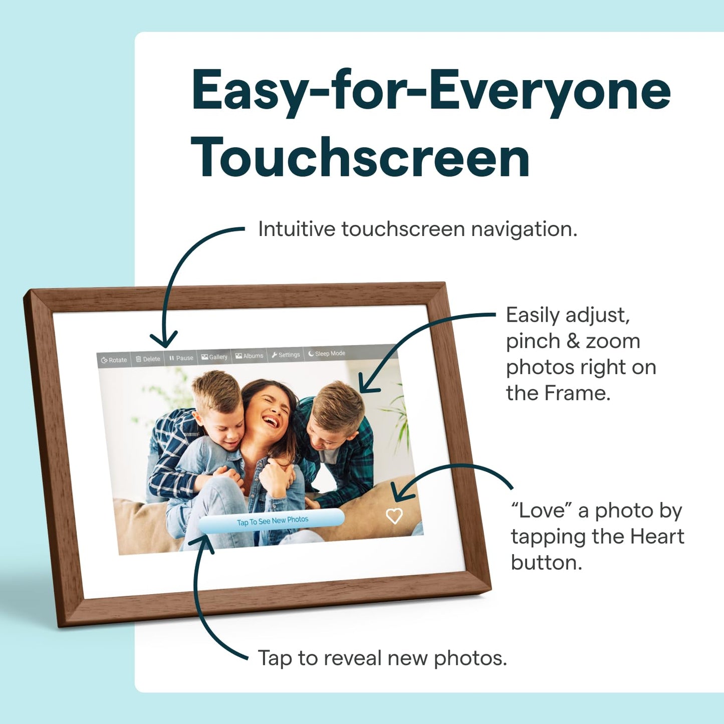 Skylight Frame – WiFi Digital Picture Frame Customer Support, Touch Screen Digital Photo Frame with Easy Setup, Photo Gifts for Parents and Grandparents - 10 Inch Black