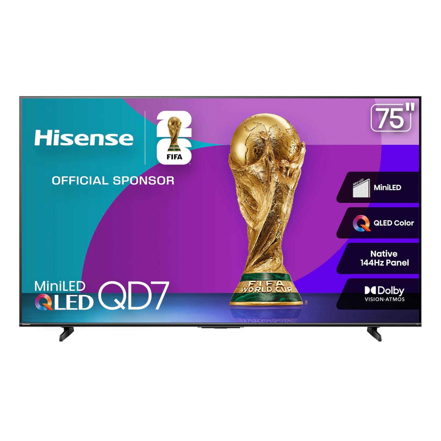 Hisense 85" Class QD7 Series Mini-LED 4K UHD Smart Fire TV (85QD7QF, 2025 Model) - QLED, Native 144hz, HDR10+, Dolby Vision, Dolby Atmos, Game Mode Pro, ALLM, Alexa Built in with Voice Remote, MEMC
