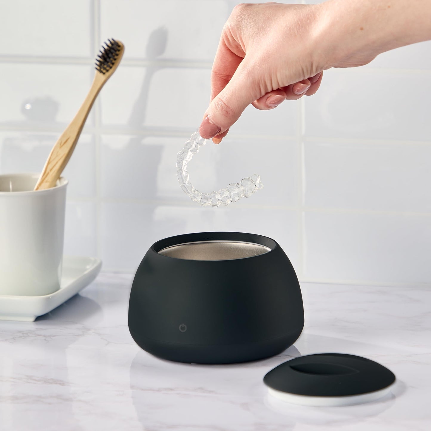 Zima Dental Pod: Ultrasonic Retainer Cleaner. The Original Retainer Cleaner Machine, Aligner Cleaner, Nightguard Cleaner, Mouthguard Cleaner, Denture Cleaner. Ultrasonic Cleaner For Oral Dental Care