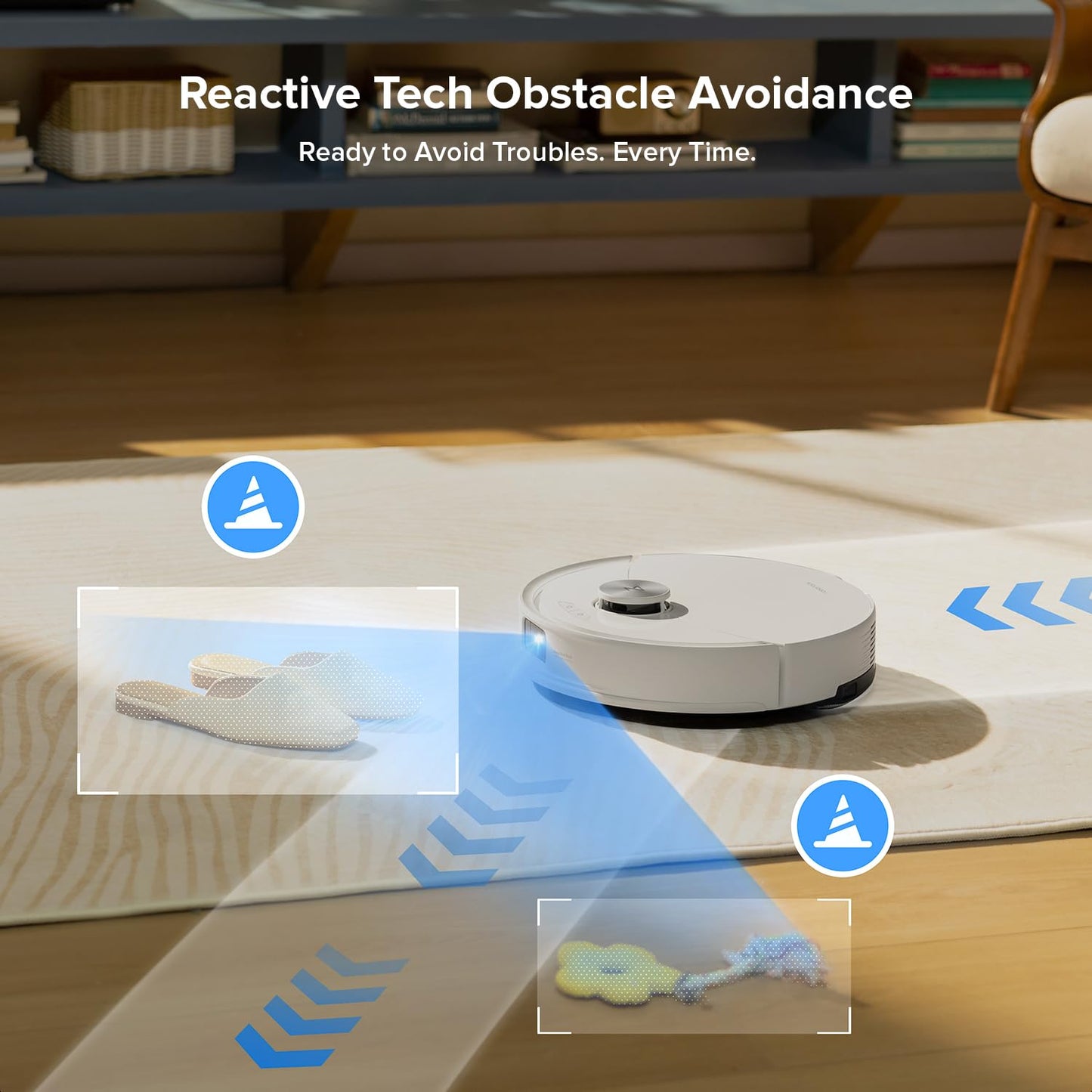 roborock Q10 S5+ Robot Vacuum and Mop, 10,000Pa Suction, Upgraded from Q8 max+, 70 Days Self-Emptying, Obstacle Avoidance, Sonic Mopping, Dual Anti-Tangle Design, Auto Mop Lifting, Ideal for Pet Hair