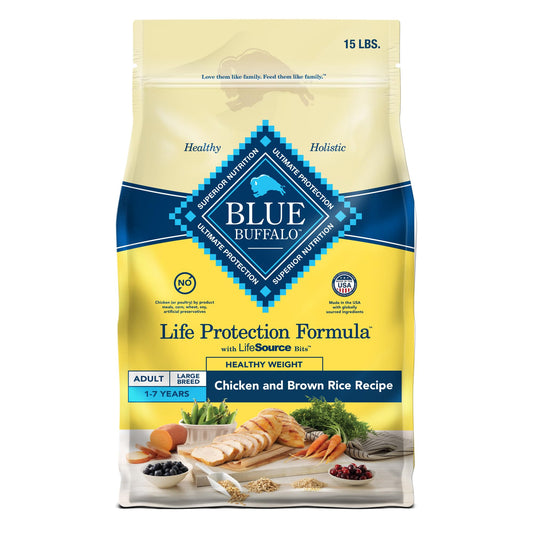 Blue Buffalo Life Protection Formula Natural Adult Dry Dog Food, Chicken and Brown Rice 5-lb Trial Size Bag