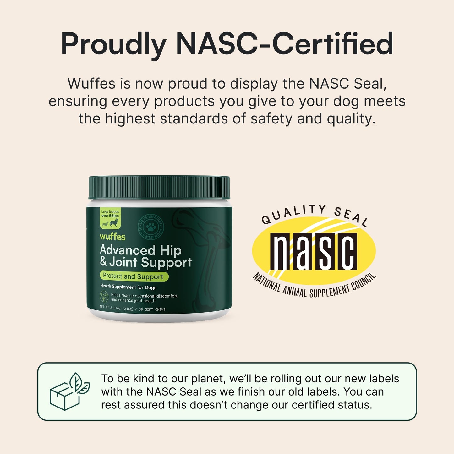 Wuffes Chewable Dog Hip & Joint Supplement - Glucosamine & Chondroitin Chews - Dog Joint Supplements & Vitamins - Extended Joint Care (Large Breed (Over 65 lbs), 90 Chews (Pack of 3))