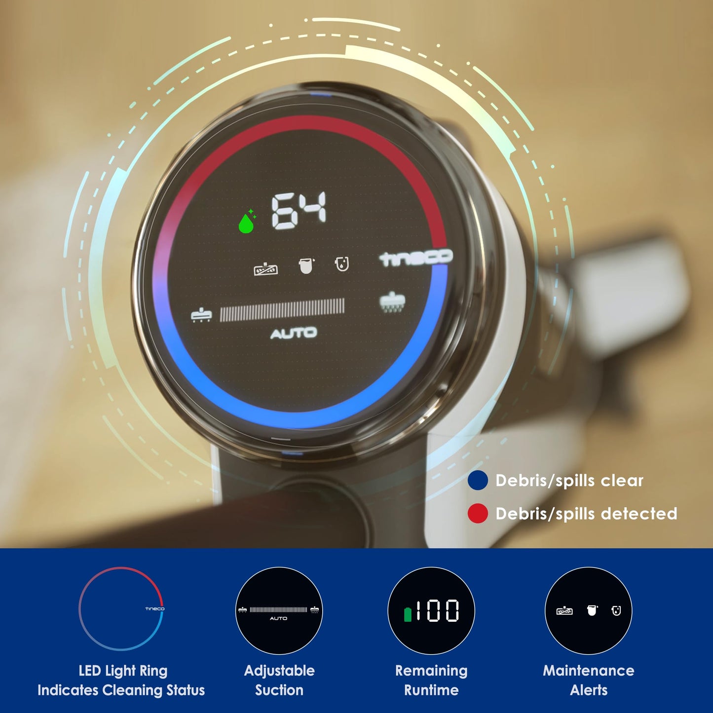 Tineco iFLOOR 3 Breeze Complete Wet Dry Vacuum Cordless Floor Cleaner and Mop One-Step Cleaning for Hard Floors