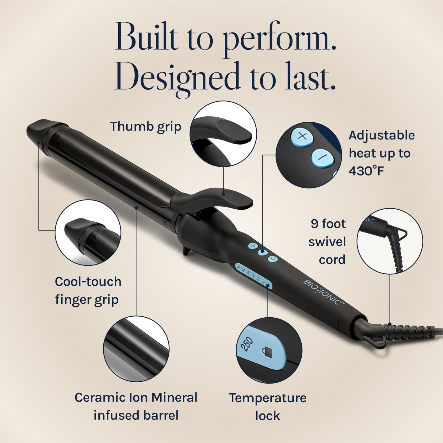 Bio Ionic Long Barrel Styler,Curling Iron with Moisture Heat Technology & NanoIonic MX, Verstatile Curling Wand