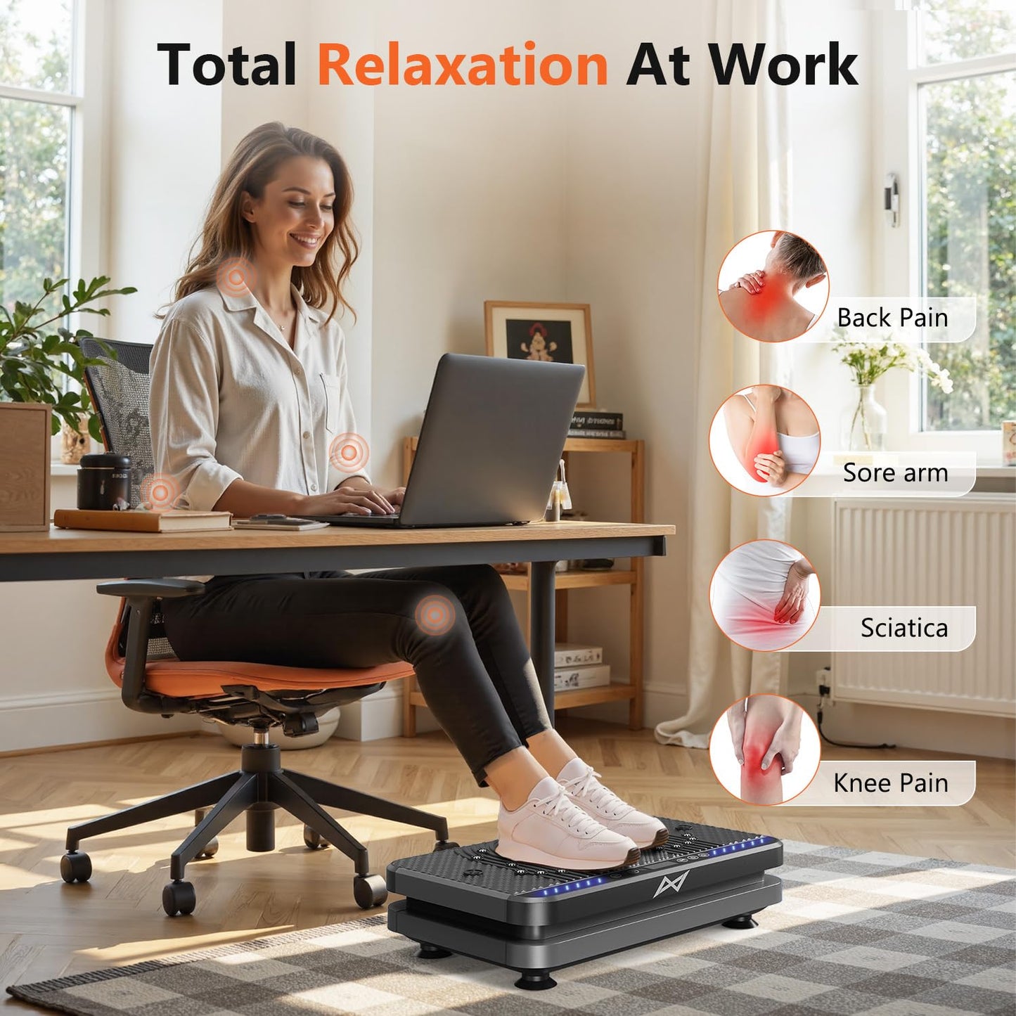 AXV Vibration Plate Fitness Platform Exercise Machine Vibrating Shaking Full Body Shaker Workout Vibrate Stand Shake Board Sport Gym for Weight Loss Fat Burner for Women Men