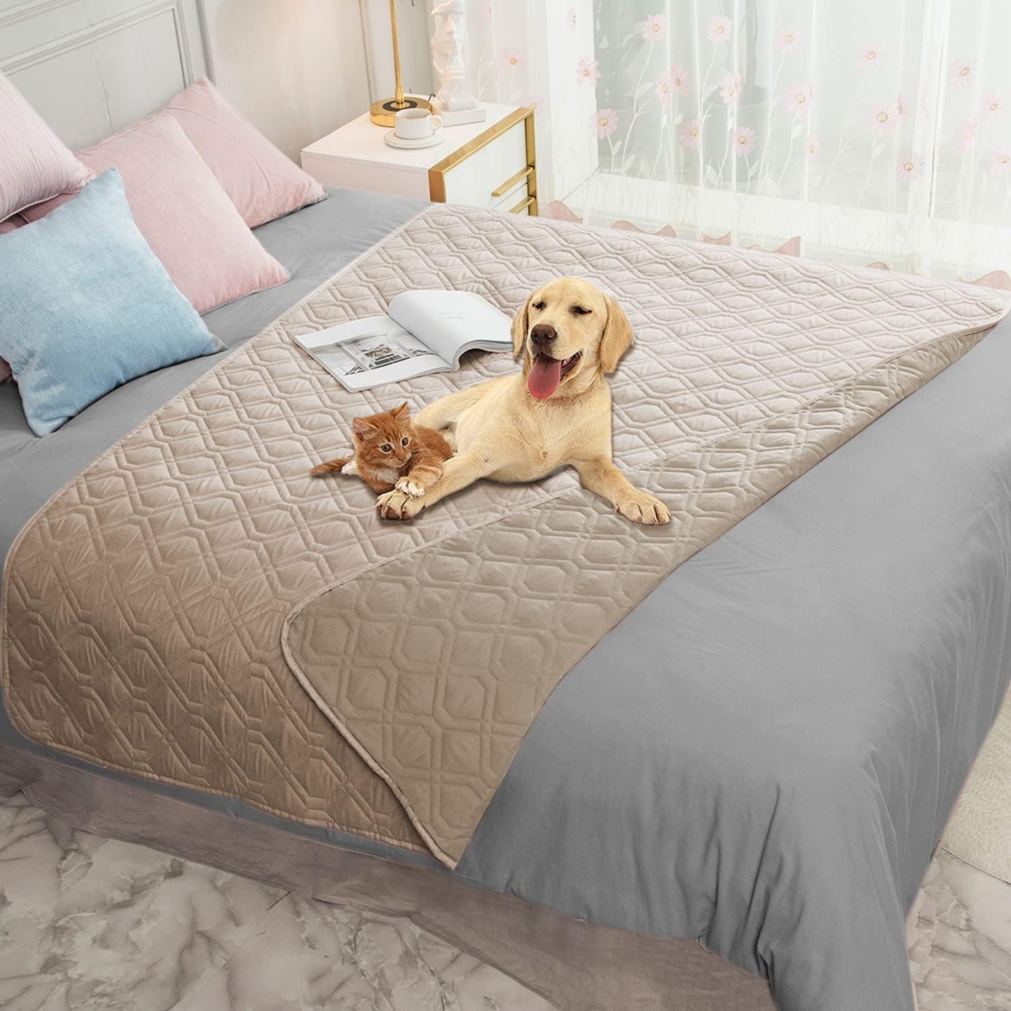 Ameritex Waterproof Dog Bed Cover Pet Blanket for Furniture Bed Couch Sofa Reversible