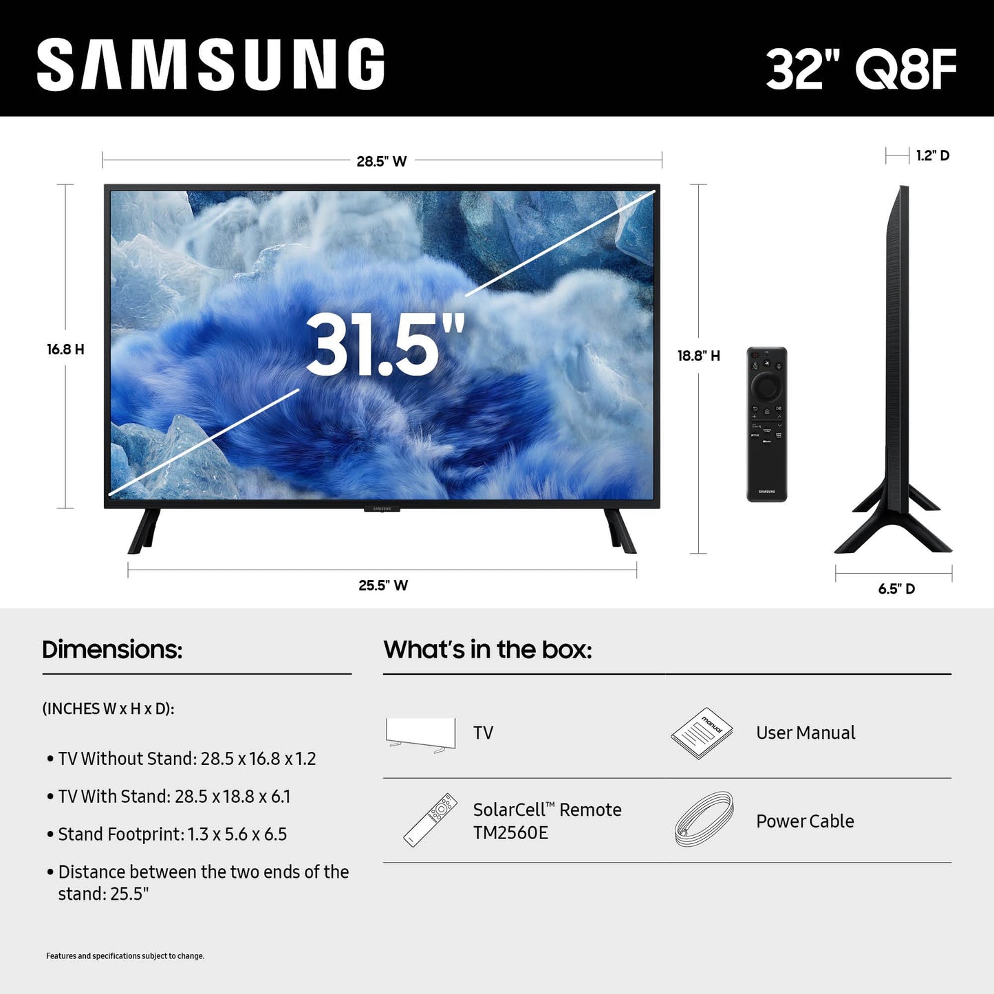 Samsung 65-Inch Class QLED Q8F 4K UHD Smart TV (2025 Model) Q4 AI Processor, 100% Color Volume with Quantum Dot, AirSlim Design, Endless Free Content, Samsung Vision AI, Alexa Built-in