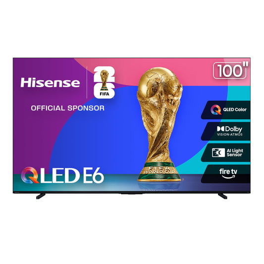 Hisense 75" E6 Cinema Series QLED 4K UHD Smart Fire TV (75E6QF, 2025 Model) - QLED, AI Light Sensor, Dolby Vision · Atmos, Voice Remote with Alexa, Motion Rate 120, HDR 10+ Adaptive, Game Mode Plus