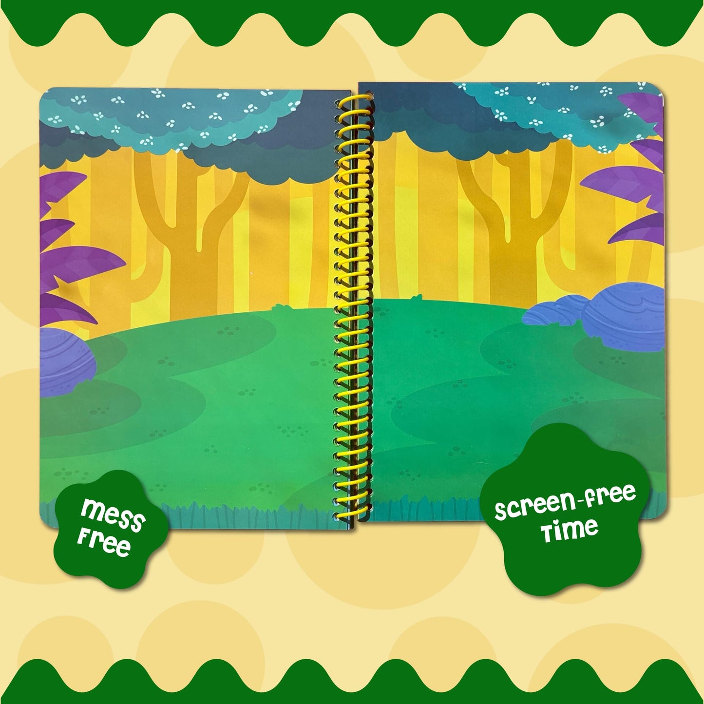 Stick4Ever Jelly Sticker Book - for Kids - Waterproof, Easy to Clean Reusable Sticker Book for Toddlers- Reusable Road Trip Activities for Kids - Stocking Stuffers for Toddlers (Forest)